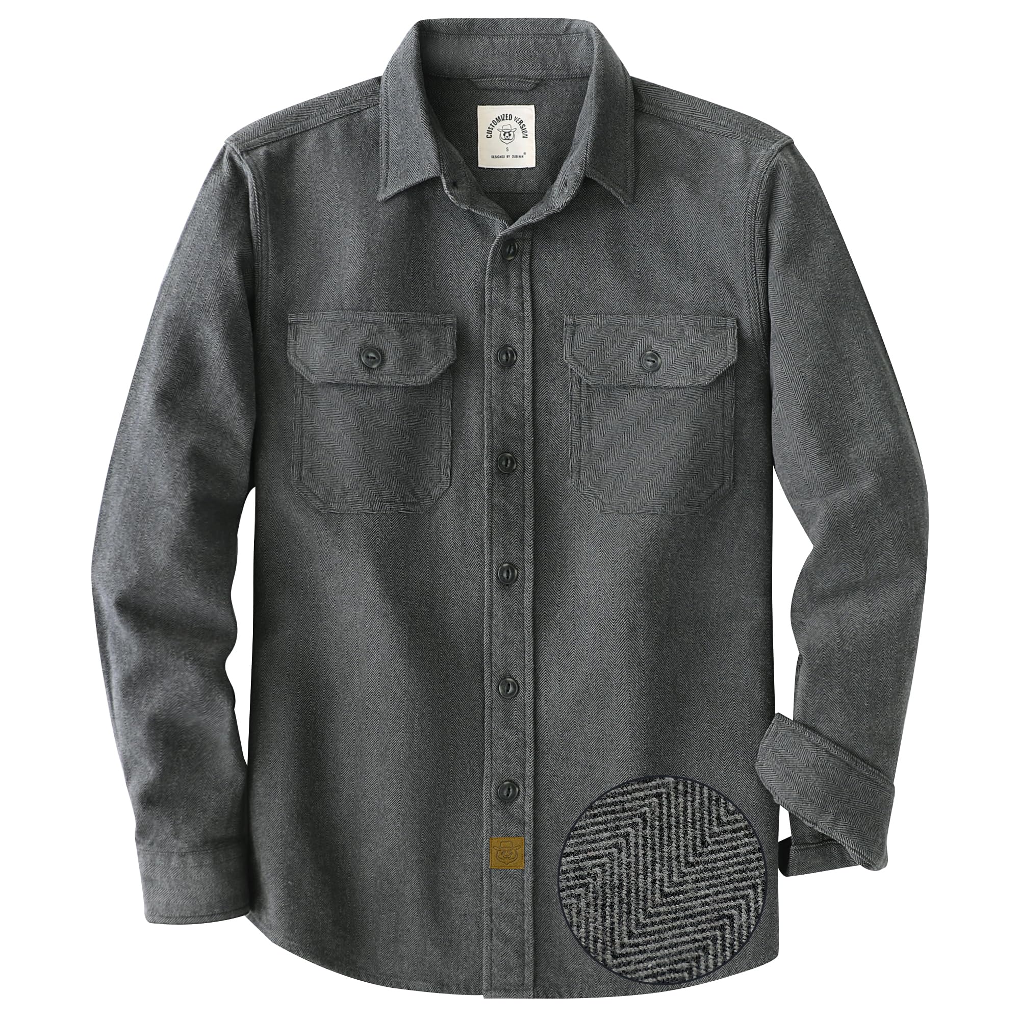 Dubinik® 7.7 oz Herringbone Flannel Shirt for Men Cotton Regular Fit | Premium Herringbone Weave, Soft Brushed Finish, Rugged Durability, Built for Work, Outdoor, Travel, and Everyday Comfort.