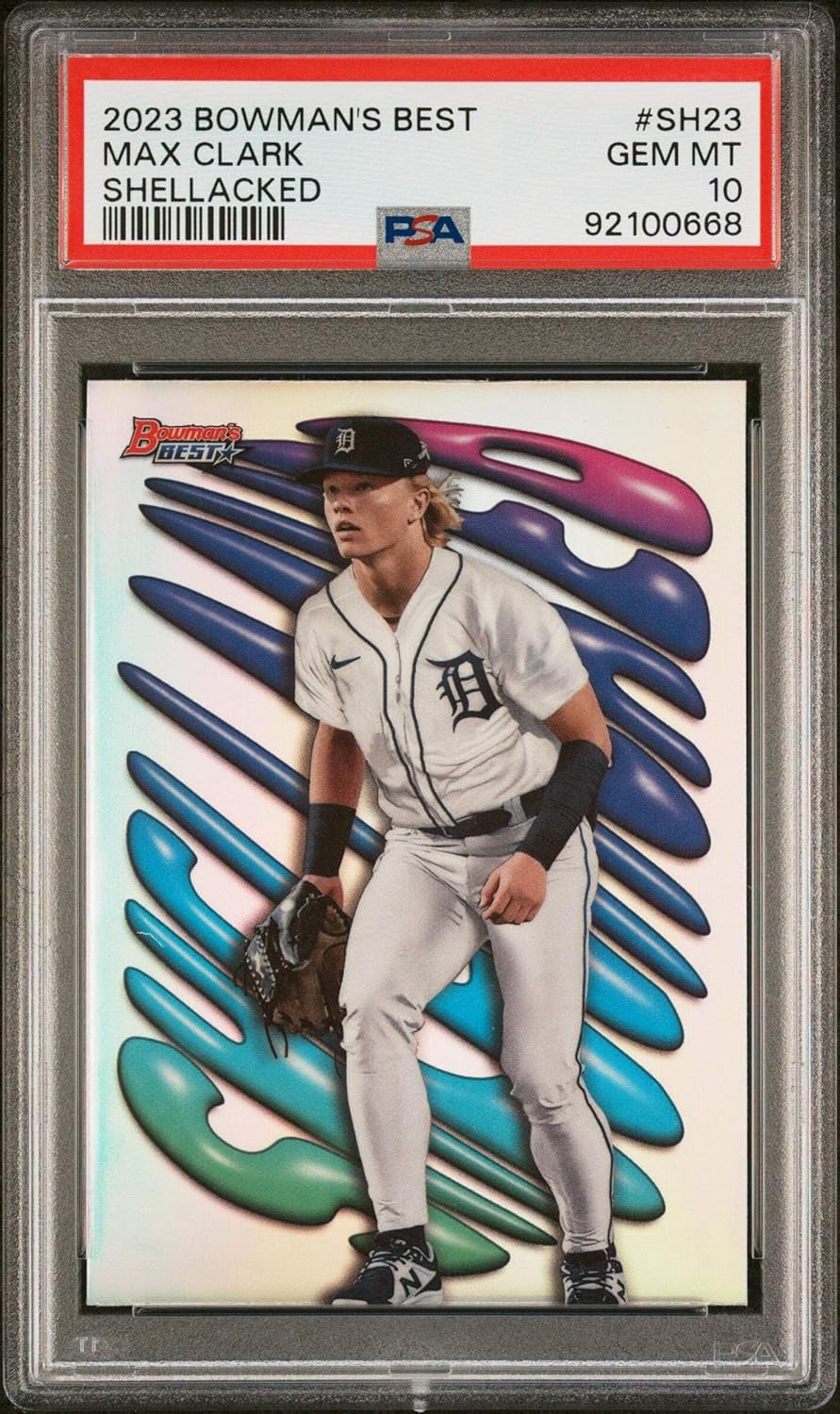 Graded 2023 Topps Bowmans Best Max Clark #SH23 Shellacked Rookie RC Baseball Card PSA 10 Gem Mint