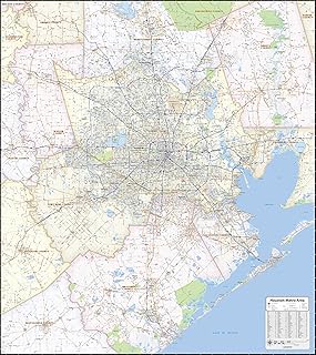 Houston Metro Area Laminated Wall Map (42” wide by 47” high)