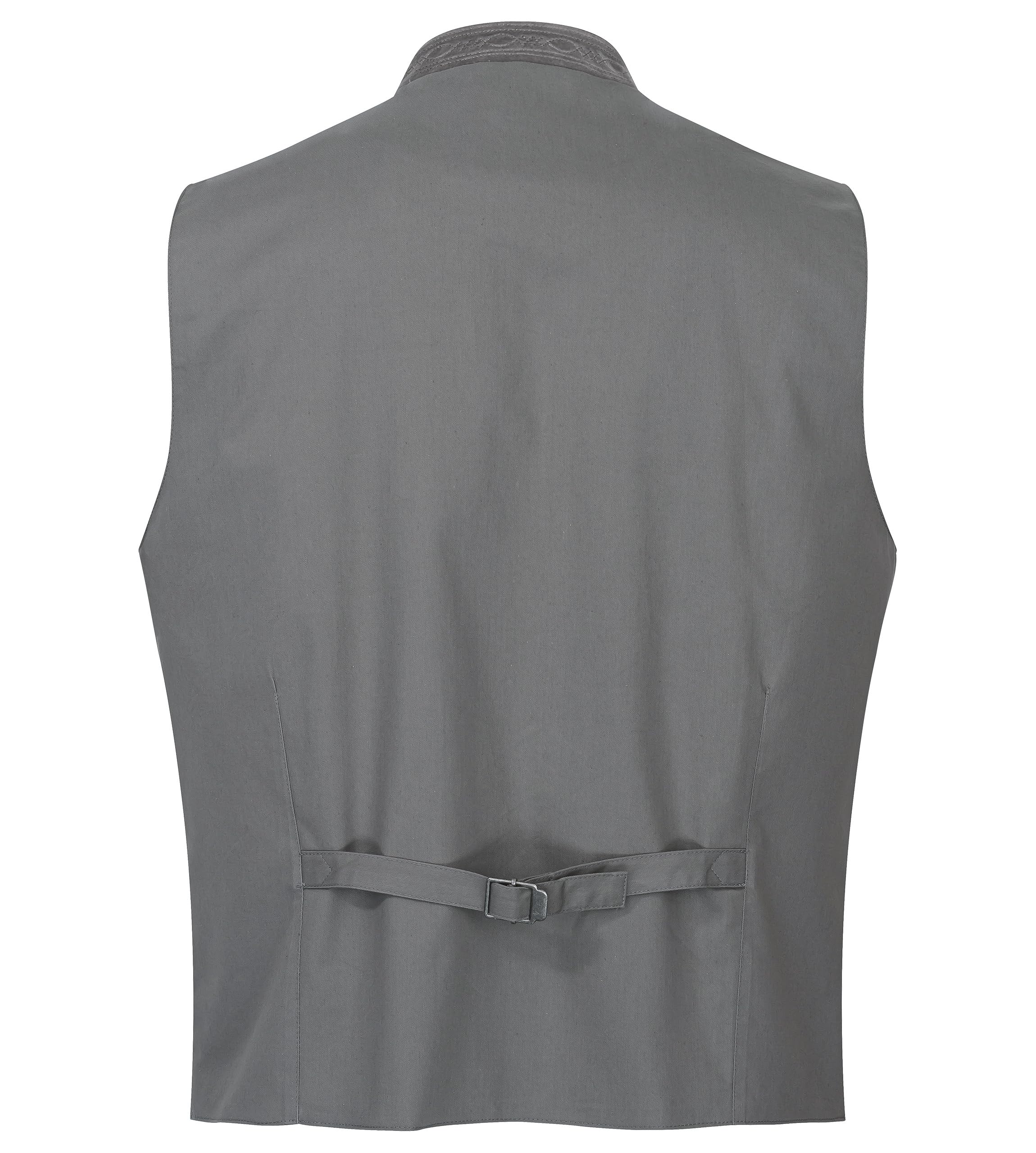 Schöneberger Trachten Couture Chaleco tradicional para hombre, de alta calidad, color gris, para Oktoberfest, para traje regional, de piel, chaleco Gilet Manuel