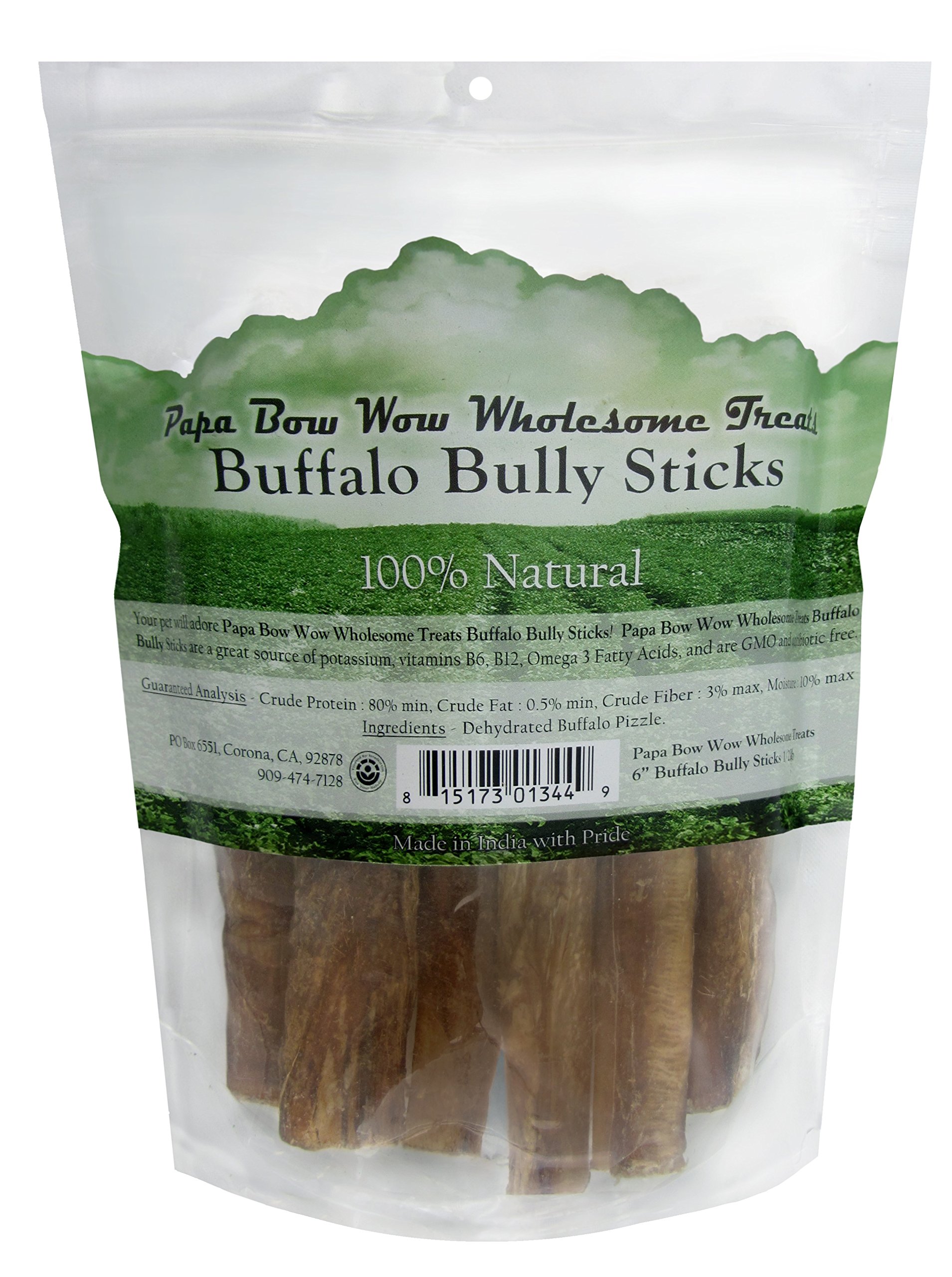 Papa Bow WowBuffalo 6" Bully Stix 1 Lb.