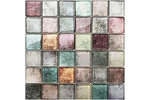 Lattice Patterned Backsplash Tiles for Kitchen and Bathroom, 10 Mesmeric Hues of Antique Glass