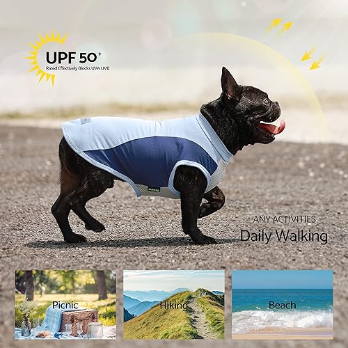 Miniatura 3 de Fitwarm Paquete de 2 camisas para perro con protección solar UV UPF 50+, ropa de verano de secado rápido para perros pequeños, niños y niñas,