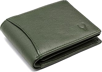 RFID Protected Leather Wallet for Men, Green