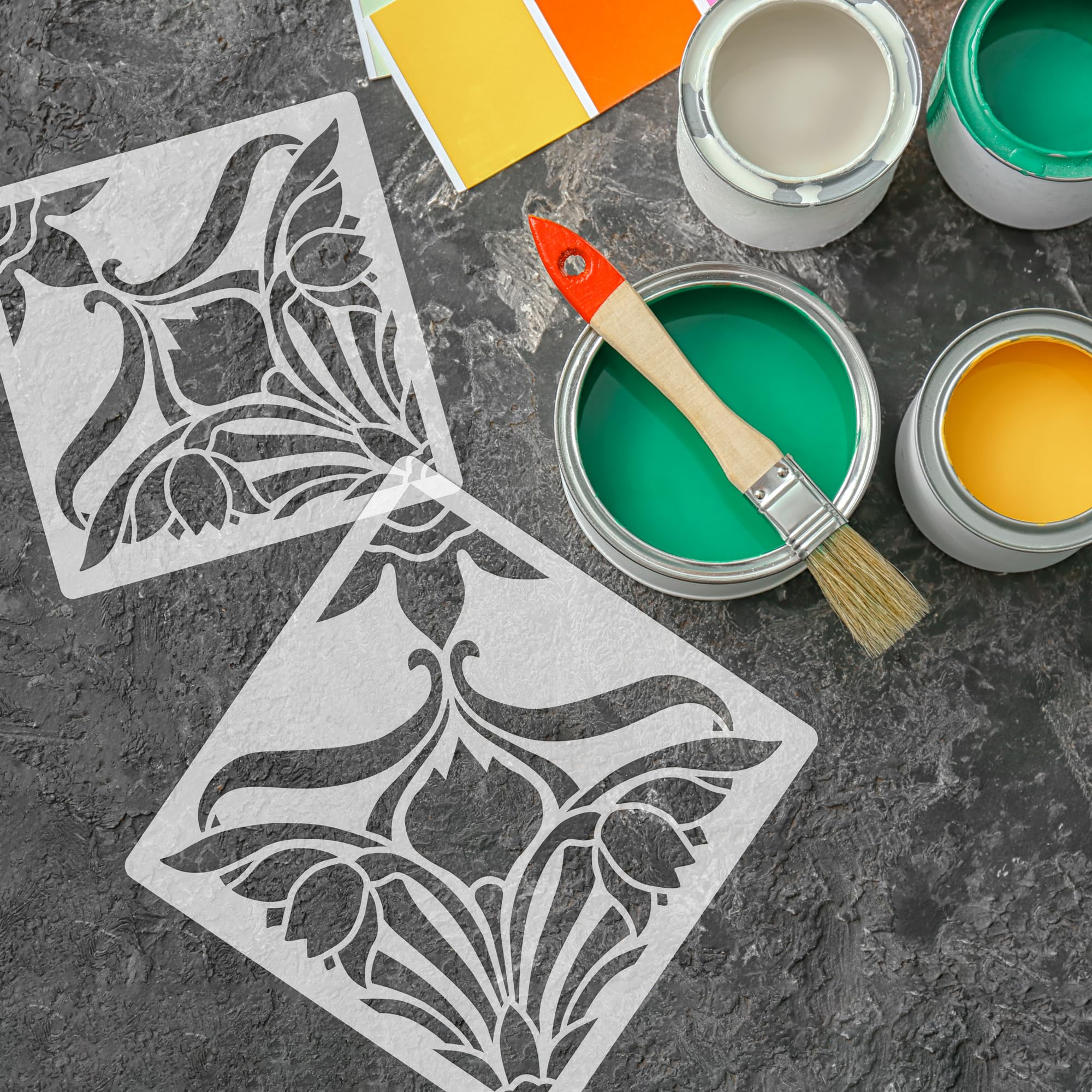 NAKLEO Teruel Geometric Tile Stencil 60x60cm - Reusable Plastic Template For Walls, Floors, DIY - View #10