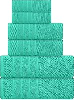 Vista 59 de Juego de toallas de baño - 100% algodón - 2 toallas de baño, 2 toallas de mano y 2 toallitas - Grandes, gruesas, esponjosas, absorbentes, secado