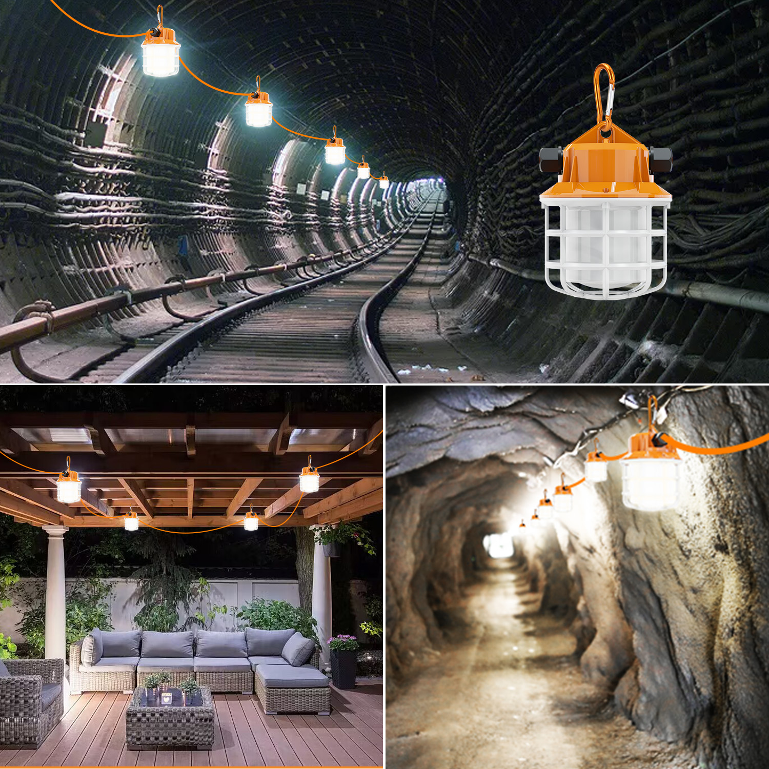 LED Construction String Lights 75W 7500LM Super Bright Industrial