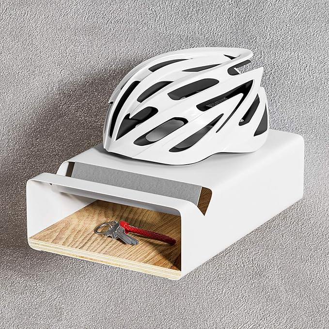Soporte de pared para bicicletas - Metal blanco, almacenamiento multiusos miniatura 5
