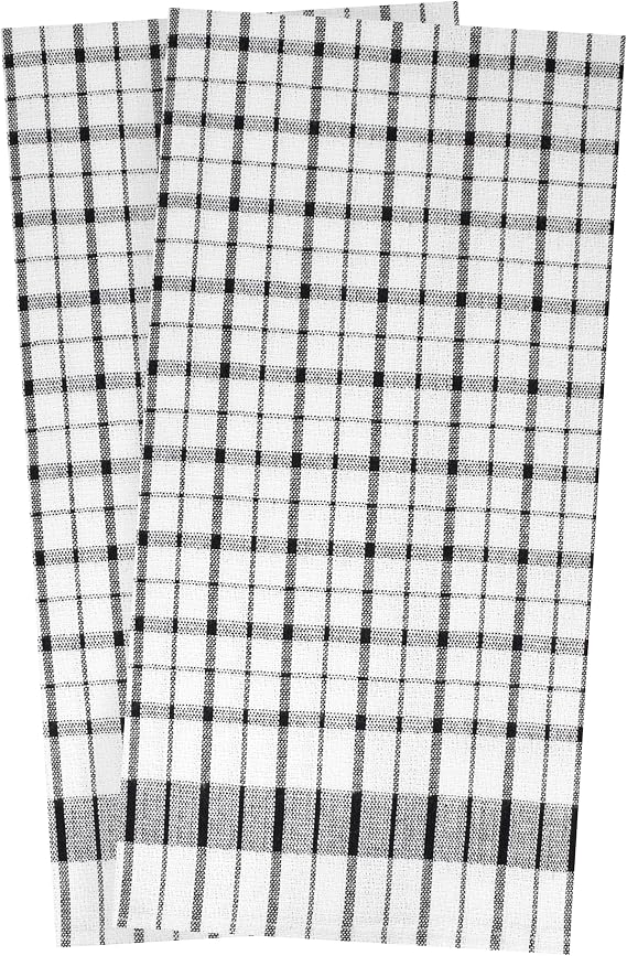 Ritz Wonder Towels, 30 x 20, 100% Cotton Kitchen Towels, Highly Absorbent, Large Size, Finely Woven, Lint Free, Streak Free Cleaning, Easy Care Towel Set, 2-Pack, Black