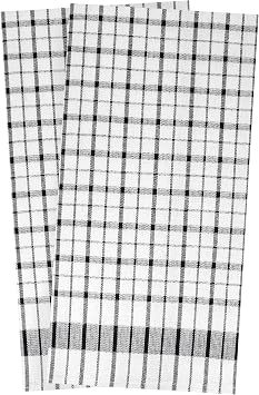Ritz Wonder Towels, 30 x 20, 100% Cotton Kitchen Towels, Highly Absorbent, Large Size, Finely Woven, Lint Free, Streak Free Cleaning, Easy Care Towel Set, 2-Pack, Black