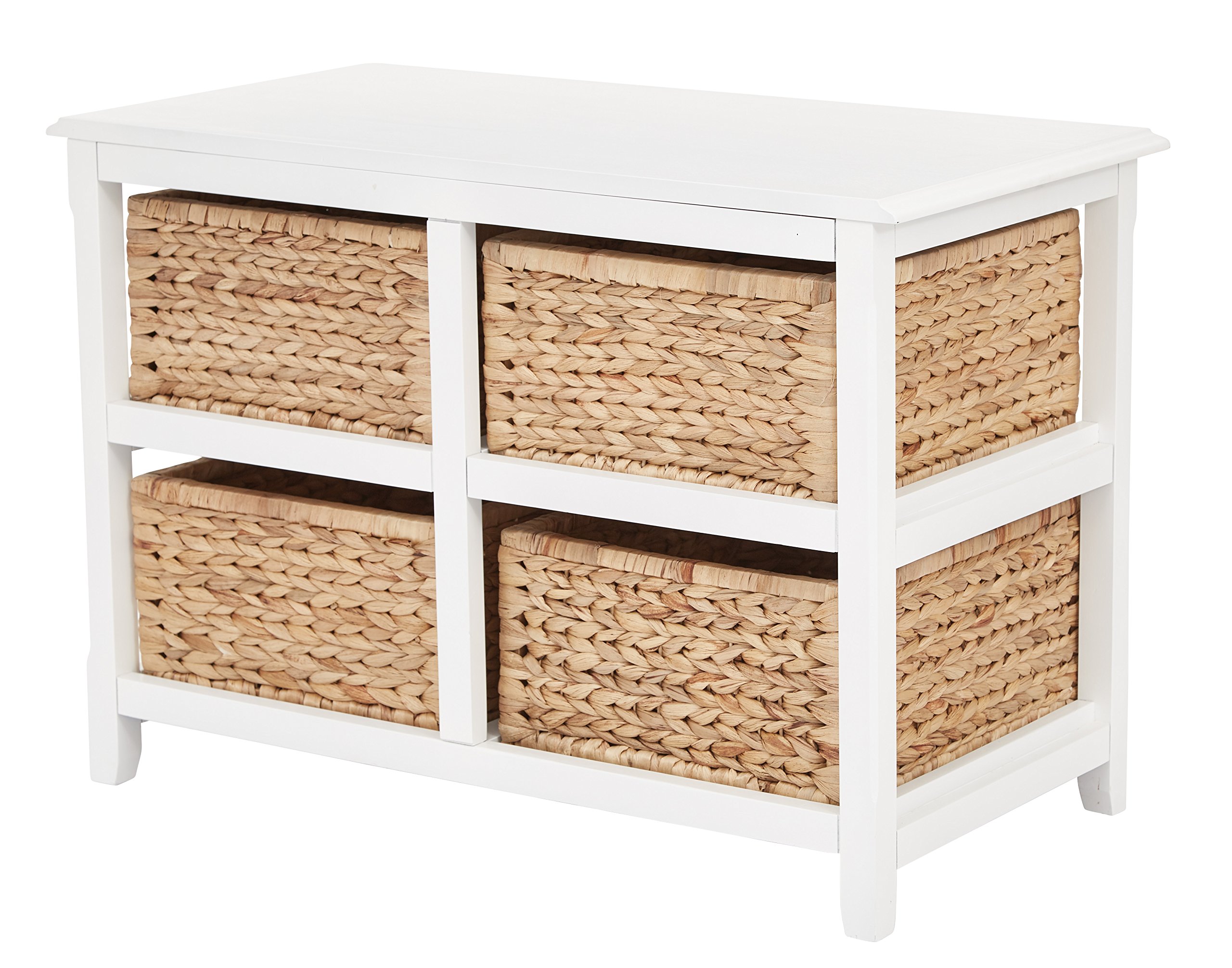 OSP Home Furnishings Aufbewahrungsschrank Mit Körben – 2-stöckig, Espresso, Aus Massivem Holz