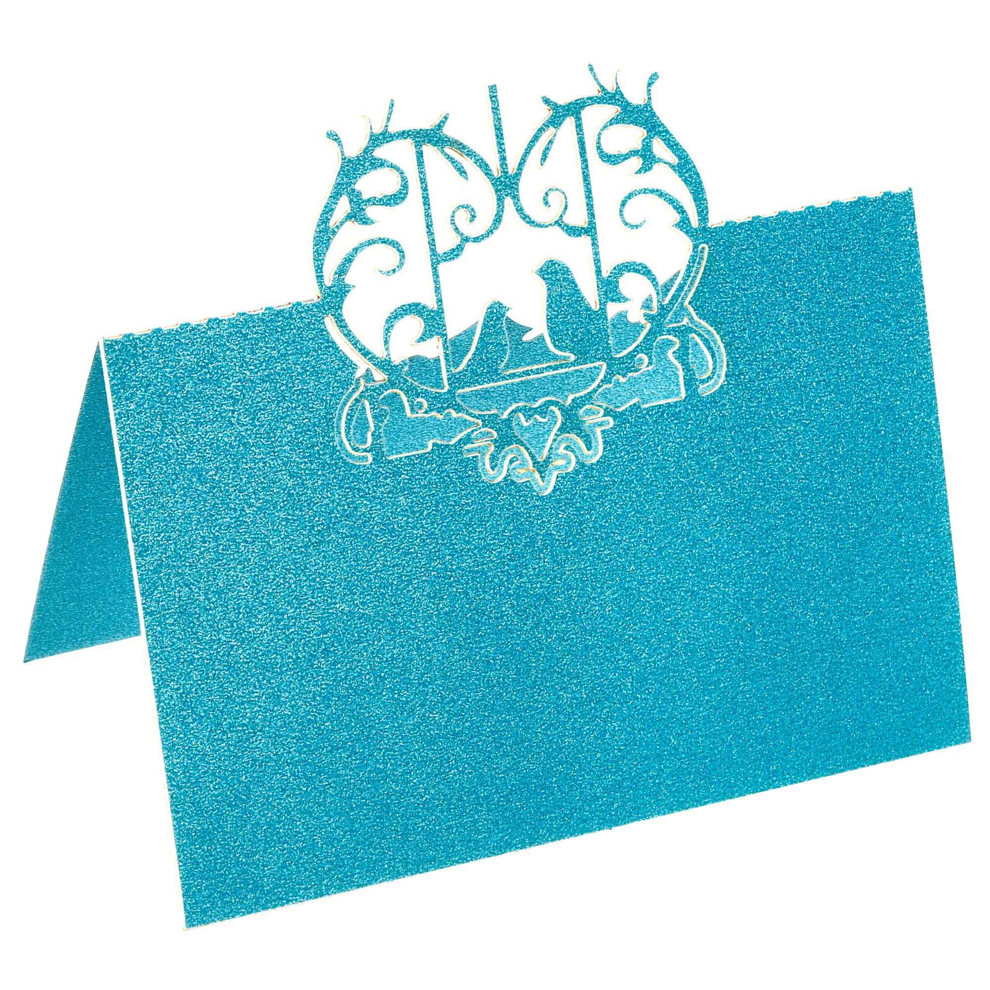Segnaposto A Forma Di Farfalla PATIKIL – 50 Pezzi In Carta Blu, 120x90 Mm, Per Matrimoni, Feste E Ricevimenti - 3
