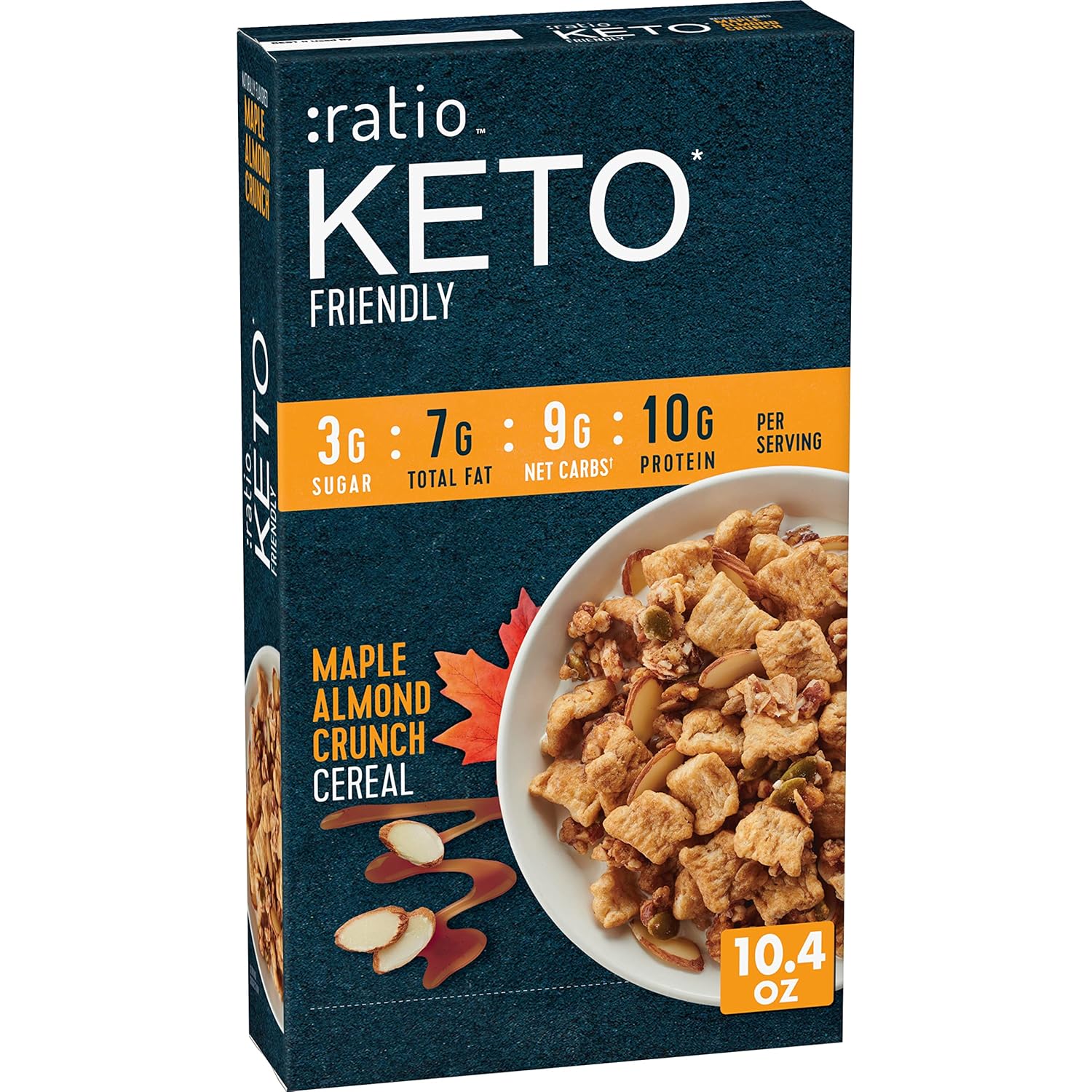 Ratio Trio Maple Almond Crunch Cereal, 10g Protein, Keto Friendly, 10.4 oz