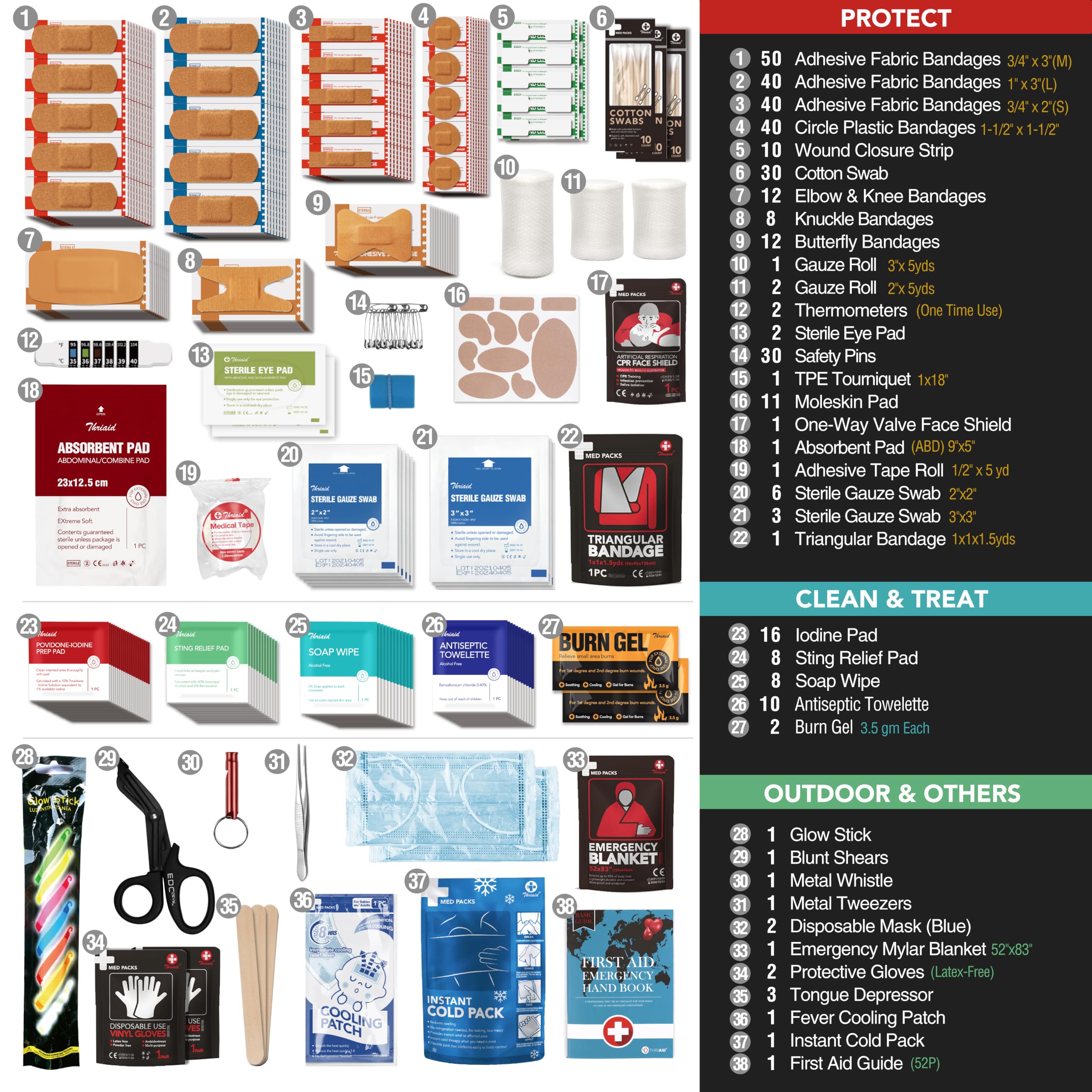 365 PCS First Aid Kit, Waterproof Well-Organized Hard Shell EVA Case — Amazon image 7