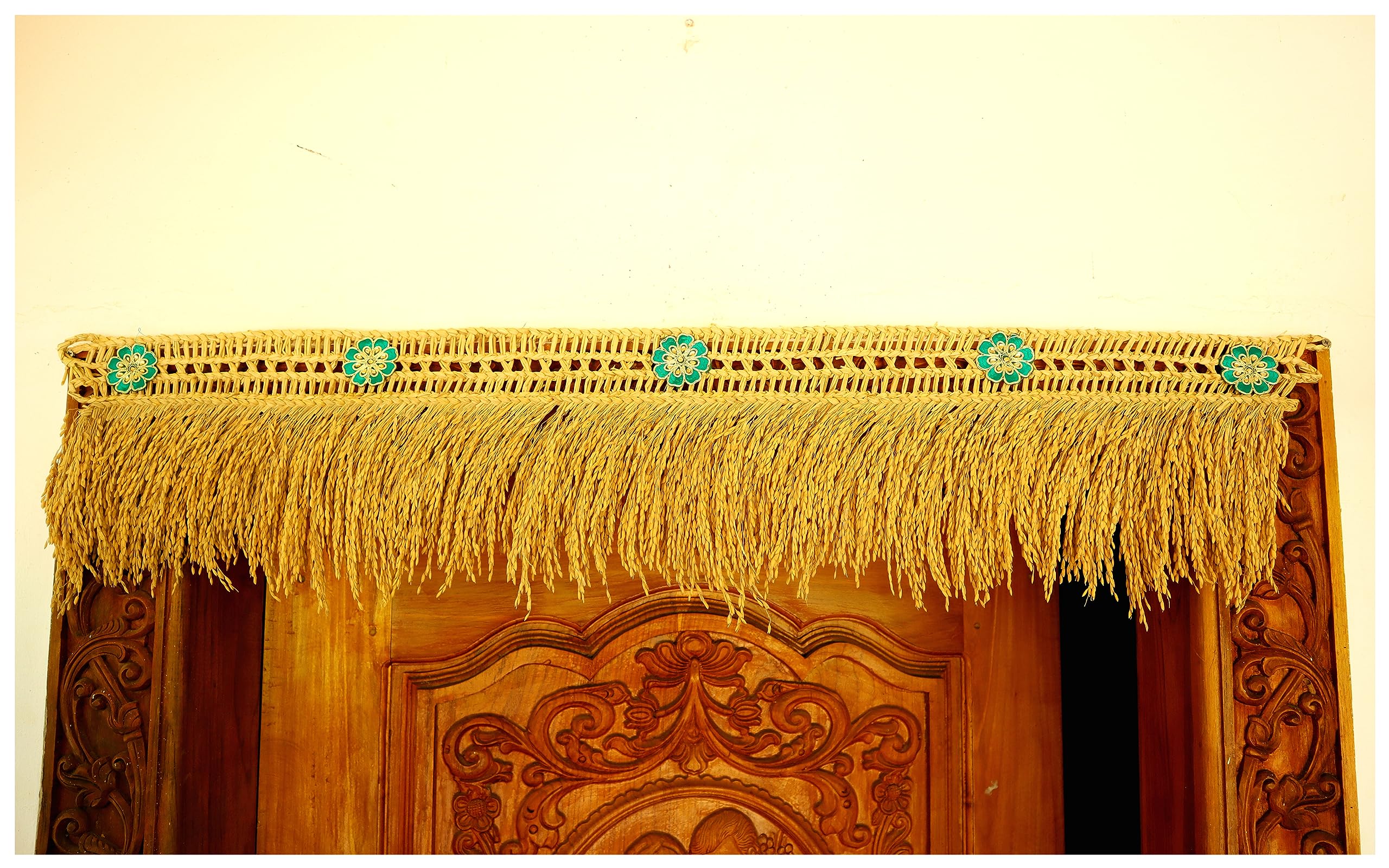 Natural Paddy Main Door/Pooja Room Toran with Beautiful Symbols,42 Inches Bathada Torana,3.5 Ft Nel Toran (TRNUSR0019) Multicolour (B0CD1PYNDX) Amazon Price History, Amazon Price Tracker