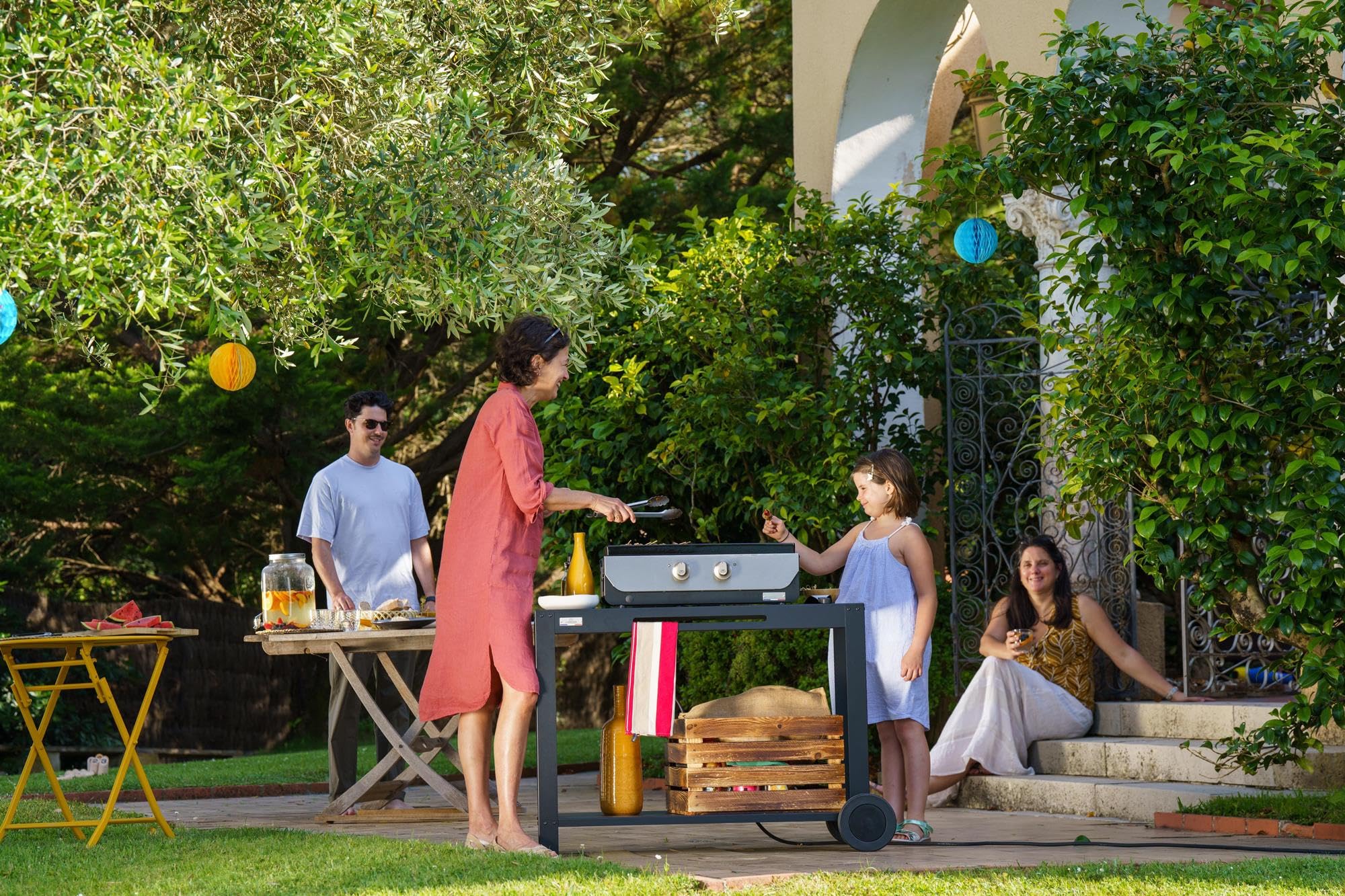 LE MARQUIER Table Desserte 110 XL Noire pour Plancha et Barbecue extérieure