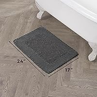 Vista 2 de Laura Ashley Ruffle tapete para baño de algodón de 17 x 24 pulgadas