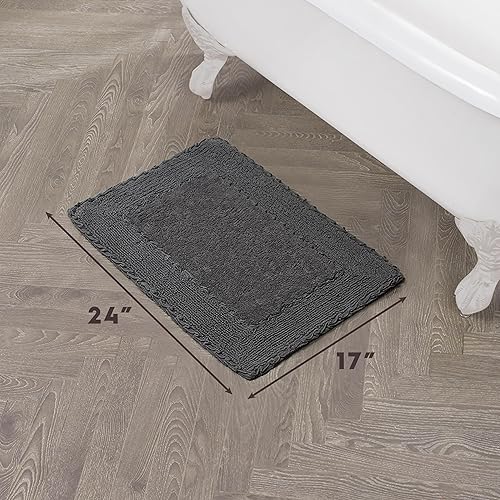 Miniatura 2 de Laura Ashley Ruffle tapete para baño de algodón de 17 x 24 pulgadas