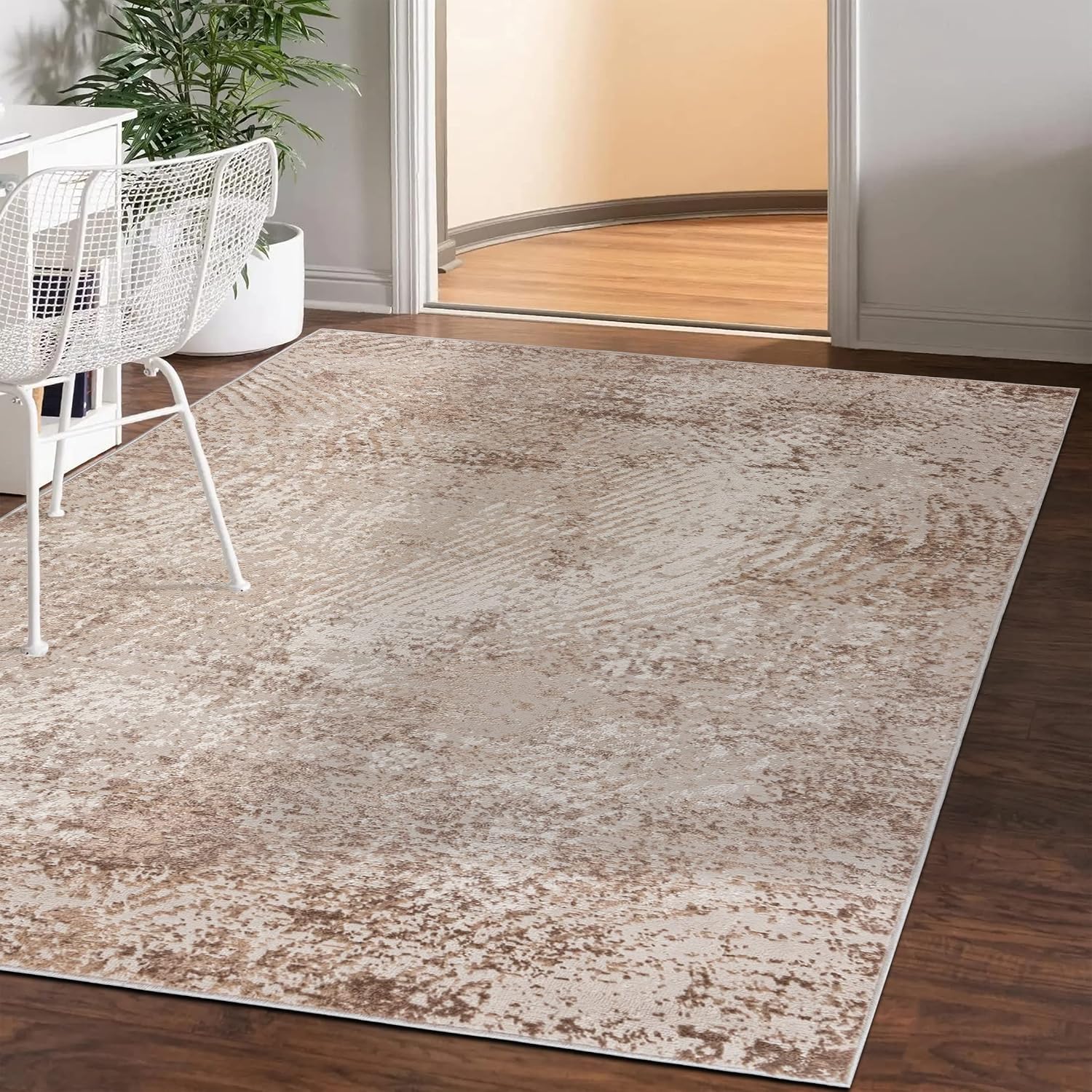 Paco Home Tappeto Salotto Pelo Corto Con Motivo Orientale Moderno, Grigio E Bianco 60x100 cm