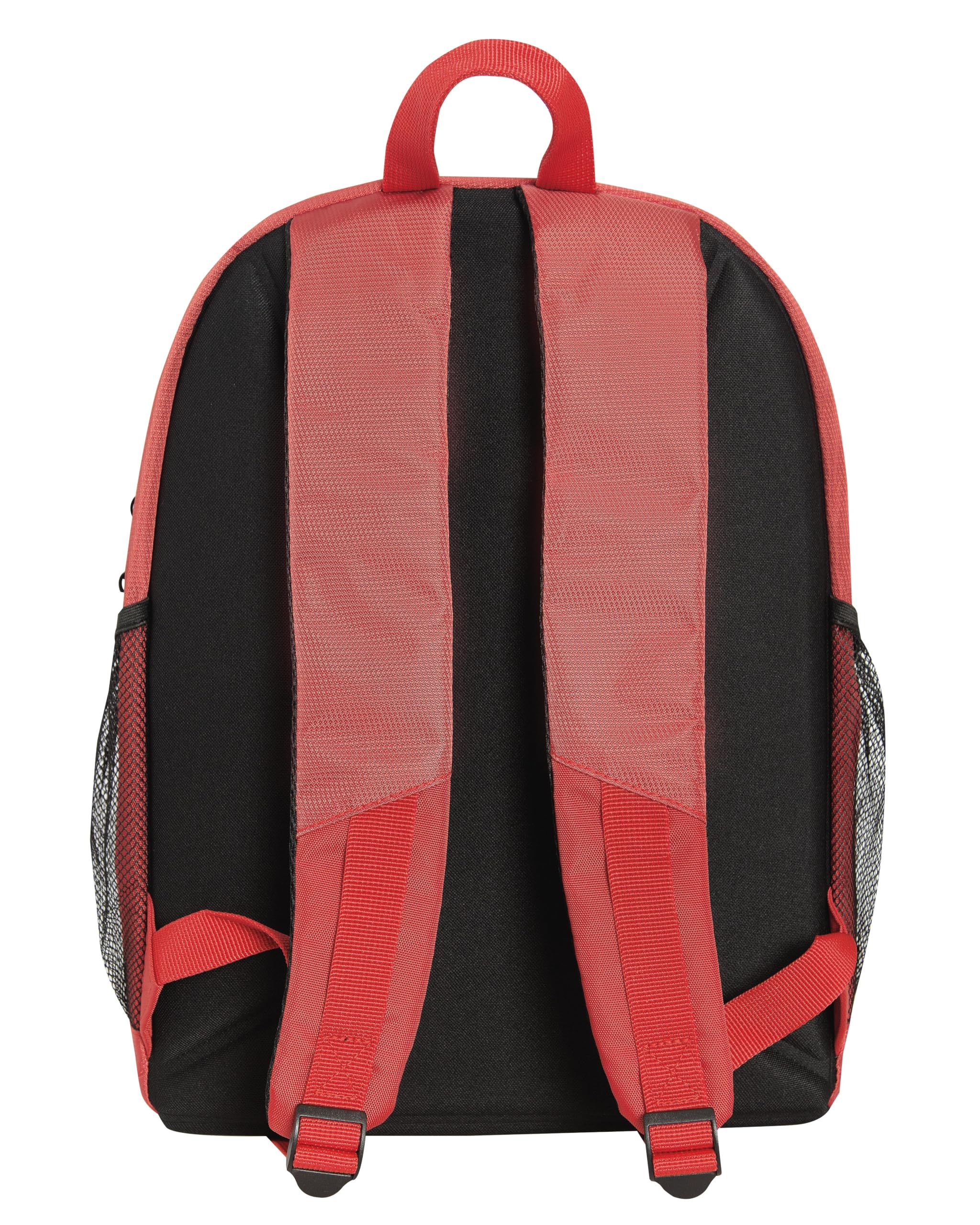 FERRARI KIDS - Zaino Scuola Ufficiale Ferrari per Bambini, con 2 Ampi Spazi Centrali e 2 Tasche Frontali con Chiusura a Zip, Spallacci Regolabili e Imbottiti, Schienale Imbottito, 32x43Hx23 cm, Rosso