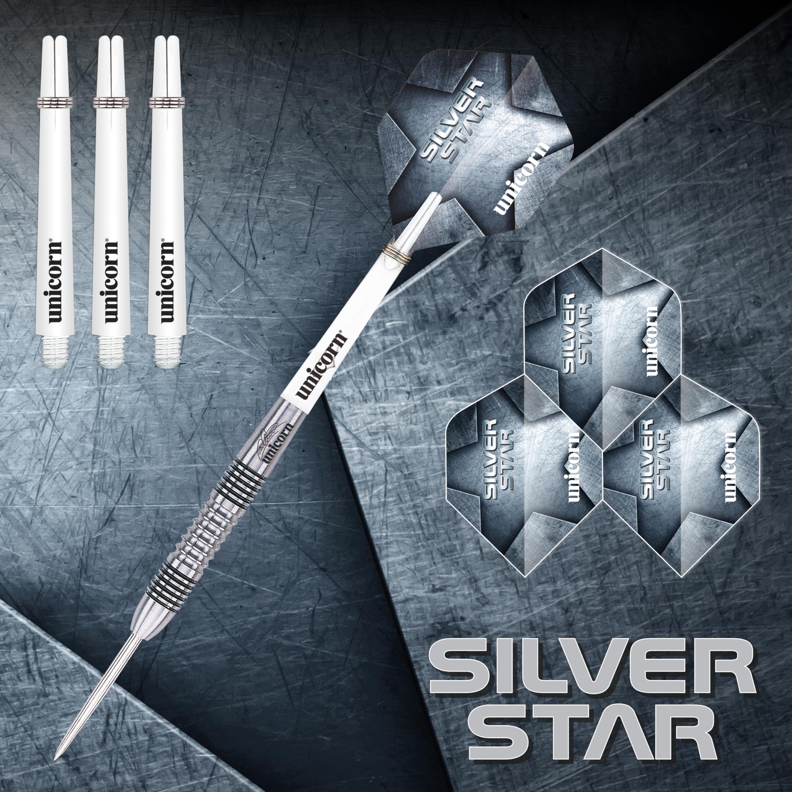 Unicorn Steel Tip Darts Set | Michael 'The Bully Boy' Smith Silver