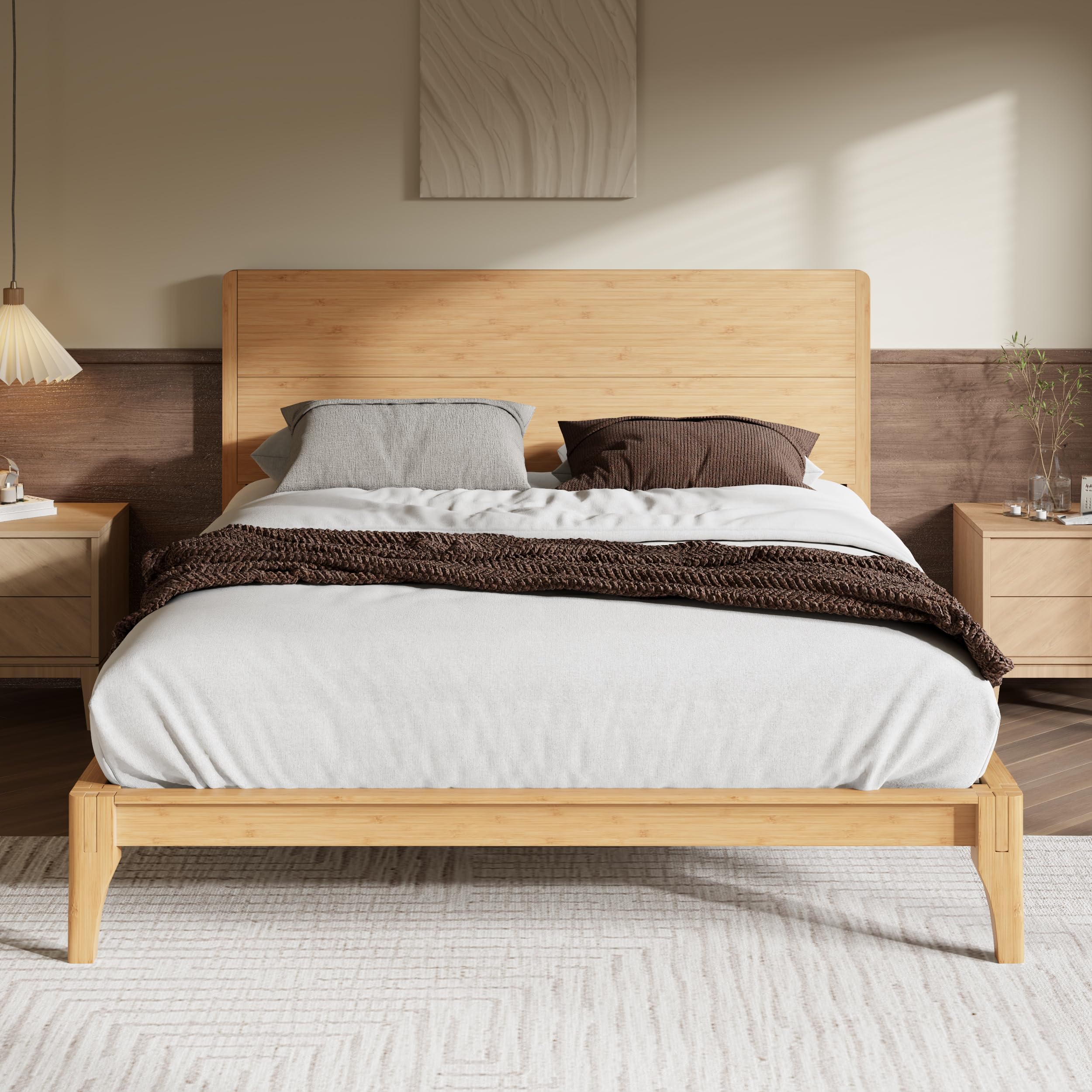 Merax Full Size Bamboo Platform Bed Frame