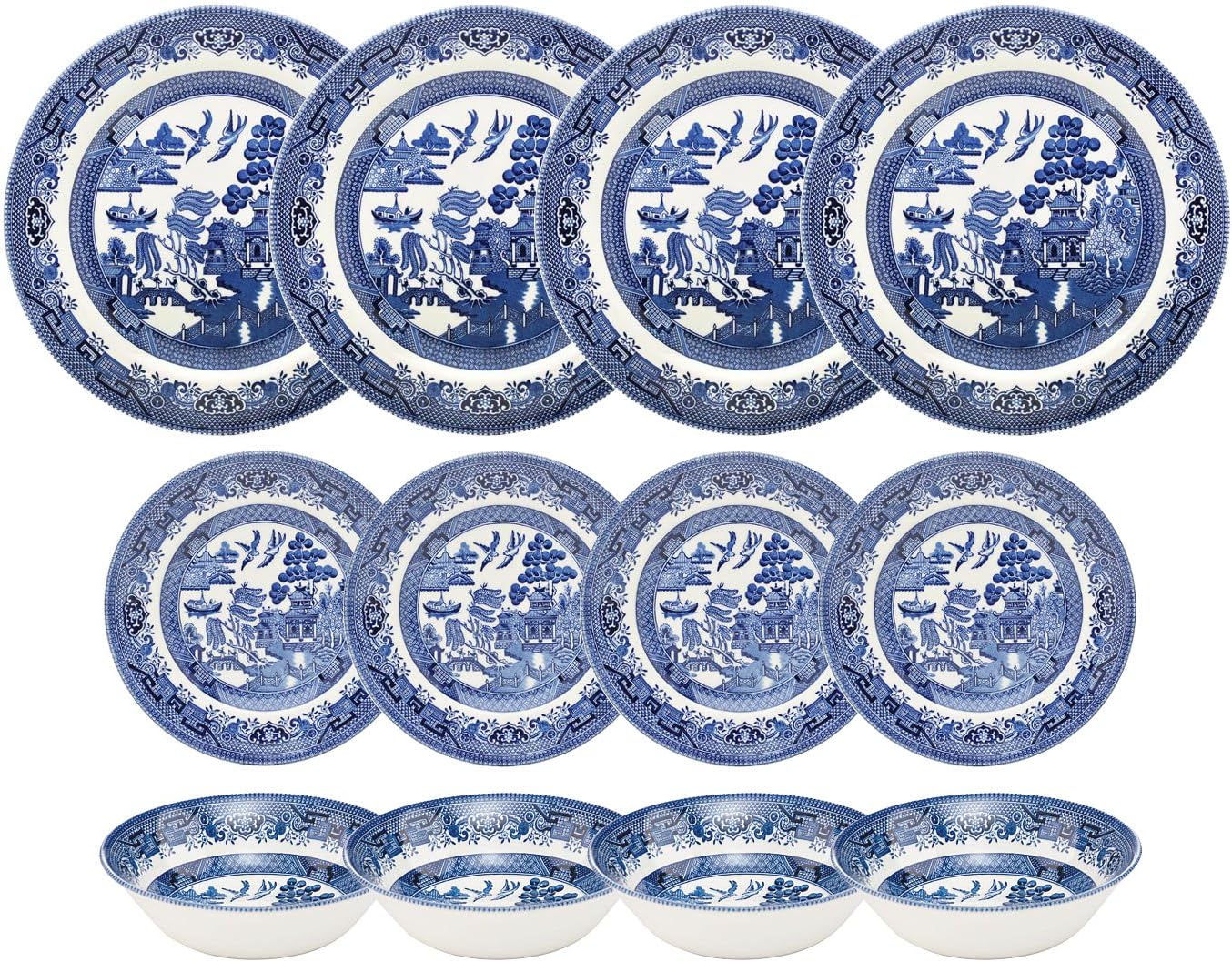ChurchillBlue Willow 12 Piece Dinner Set