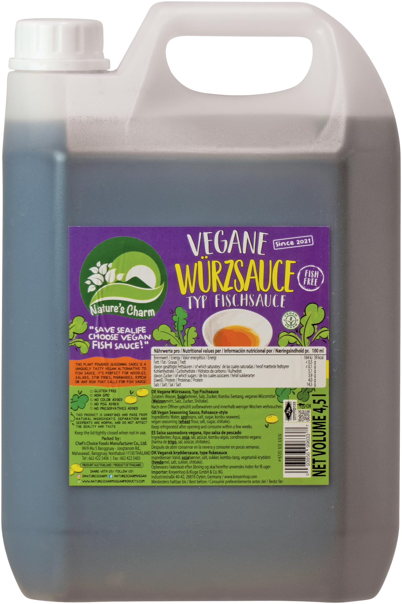 NATURE'S CHARM Salsa de pescado vegana - 1 x 4,5 Liter