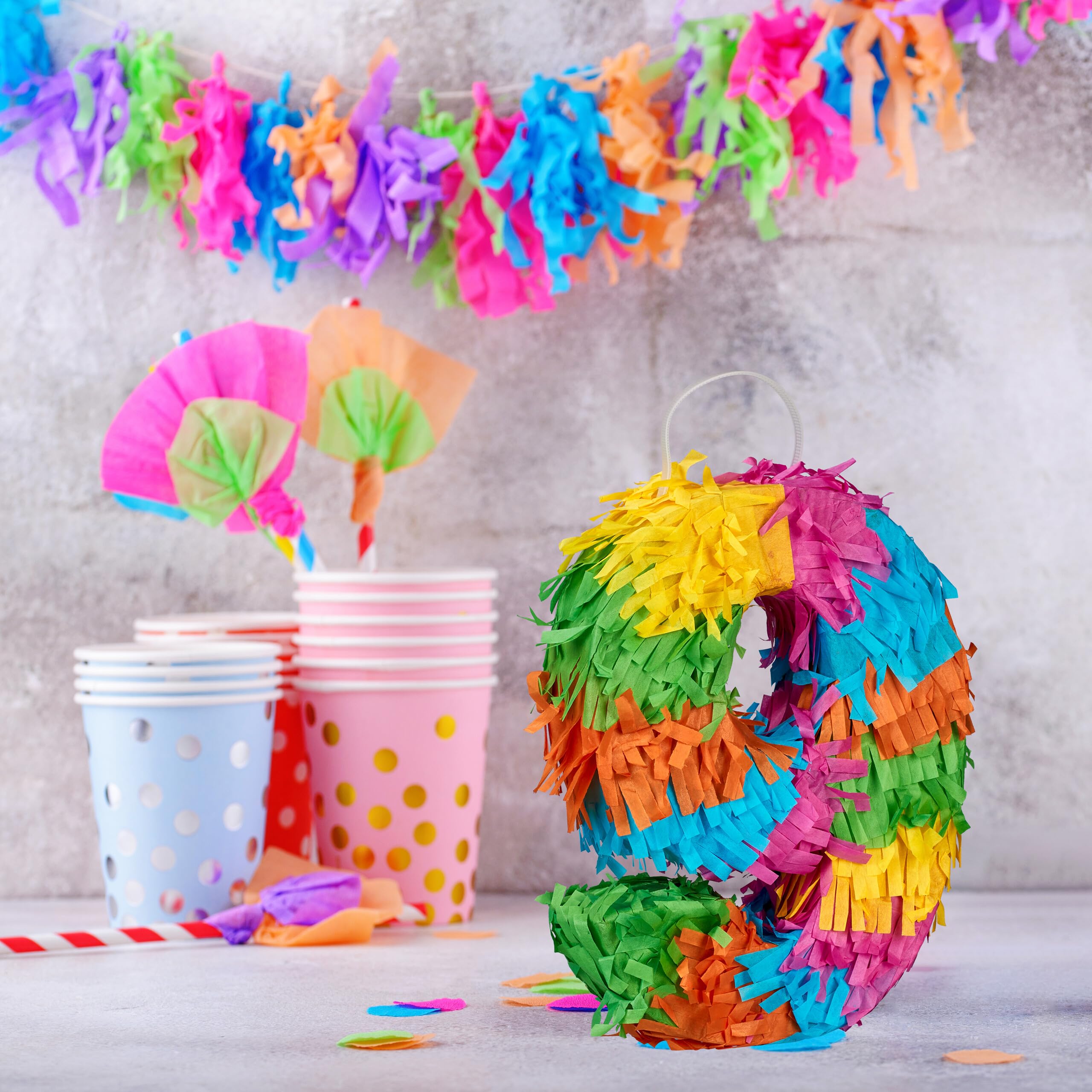 Relaxdays Pignatta Numero 9, Mini Piñata da Appendere, Gioco Bambini, Compleanni, da Riempire, 20 x 15 x 4 cm, Colorata
