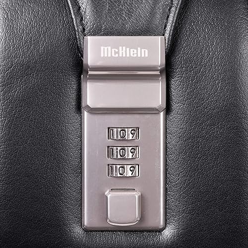 Miniatura 7 de McKlein, V Series, MORGAN, cuero de vaca de grano superior, maletín de cuero Litigator de 17 pulgadas, negro (83345)