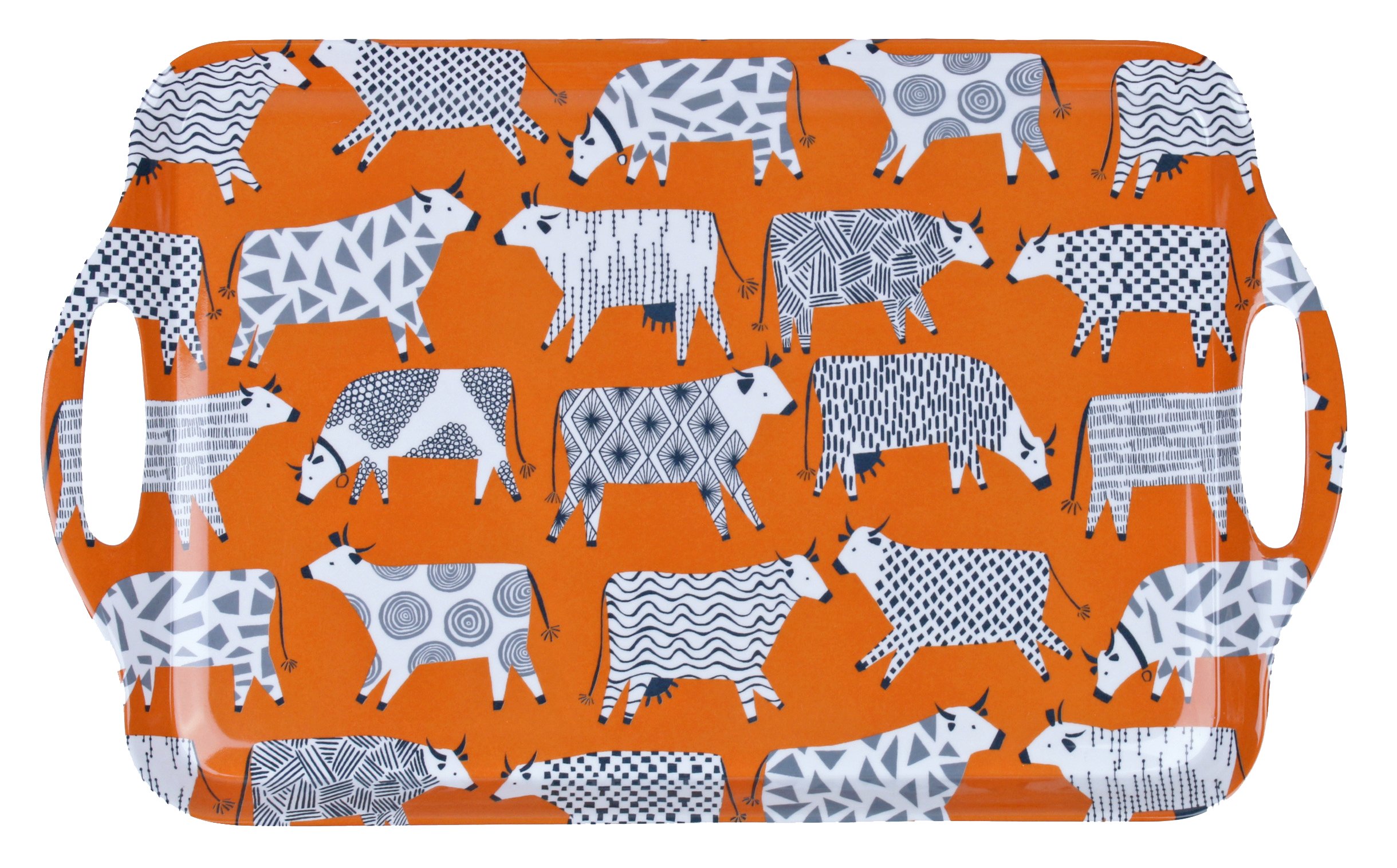 Ulster Weavers Orange Curious Cows Large Tray