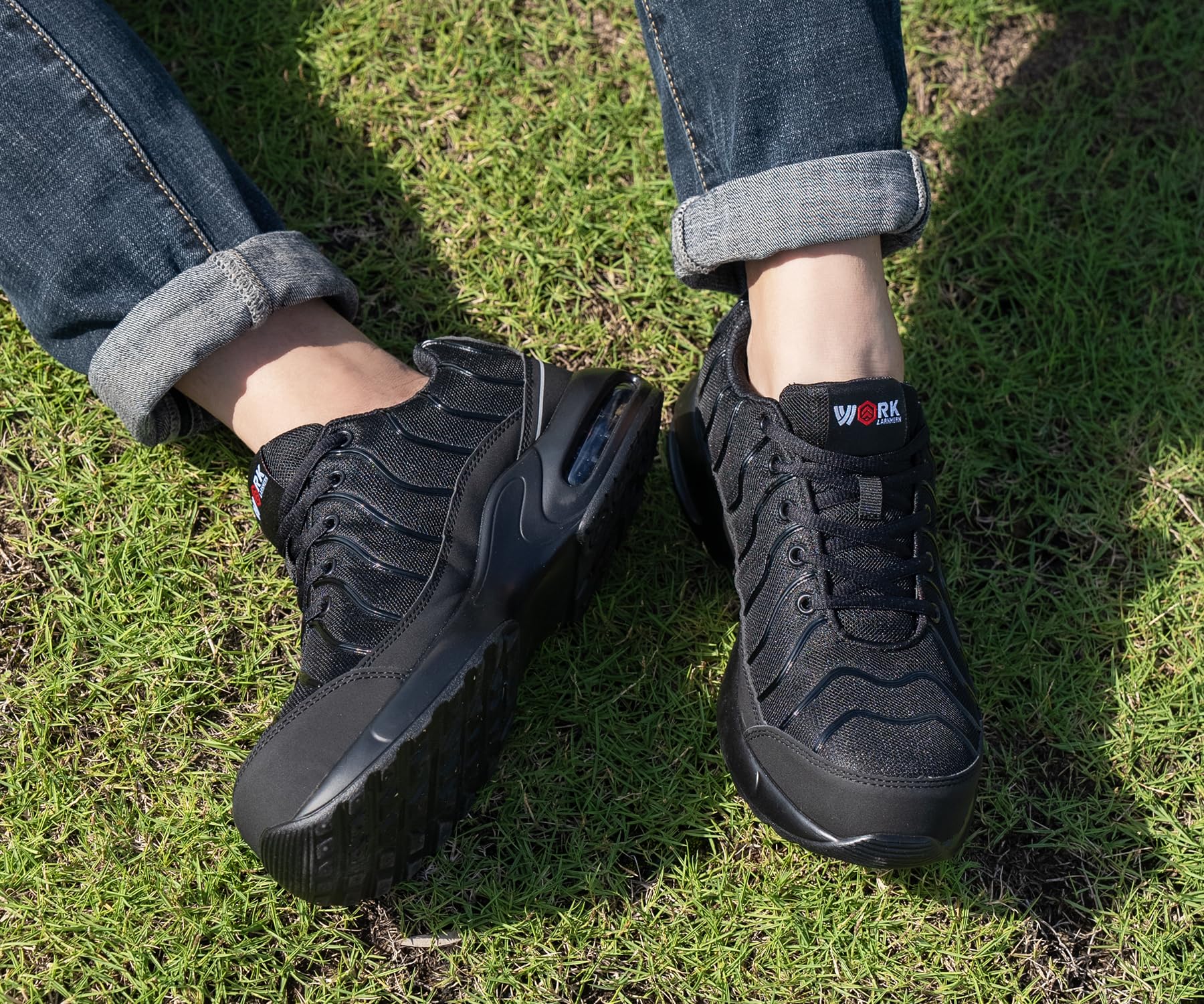 LARNMERN Chaussures de Sécurité Hommes Femmes Basket Légère Large et Moyen Taile Unisexe Apparence Chaussure de Travail Secruite Confortable Anti-Perforation Embout en Acier Taile 35-51EU - 3