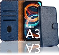 Case Collection Case for Xiaomi Redmi A3 - Leather Mobile Phone Case with Card Slots [RFID Blocking] Shockproof [Stand] Mobile Phone Protective Case for Redmi A3 Case