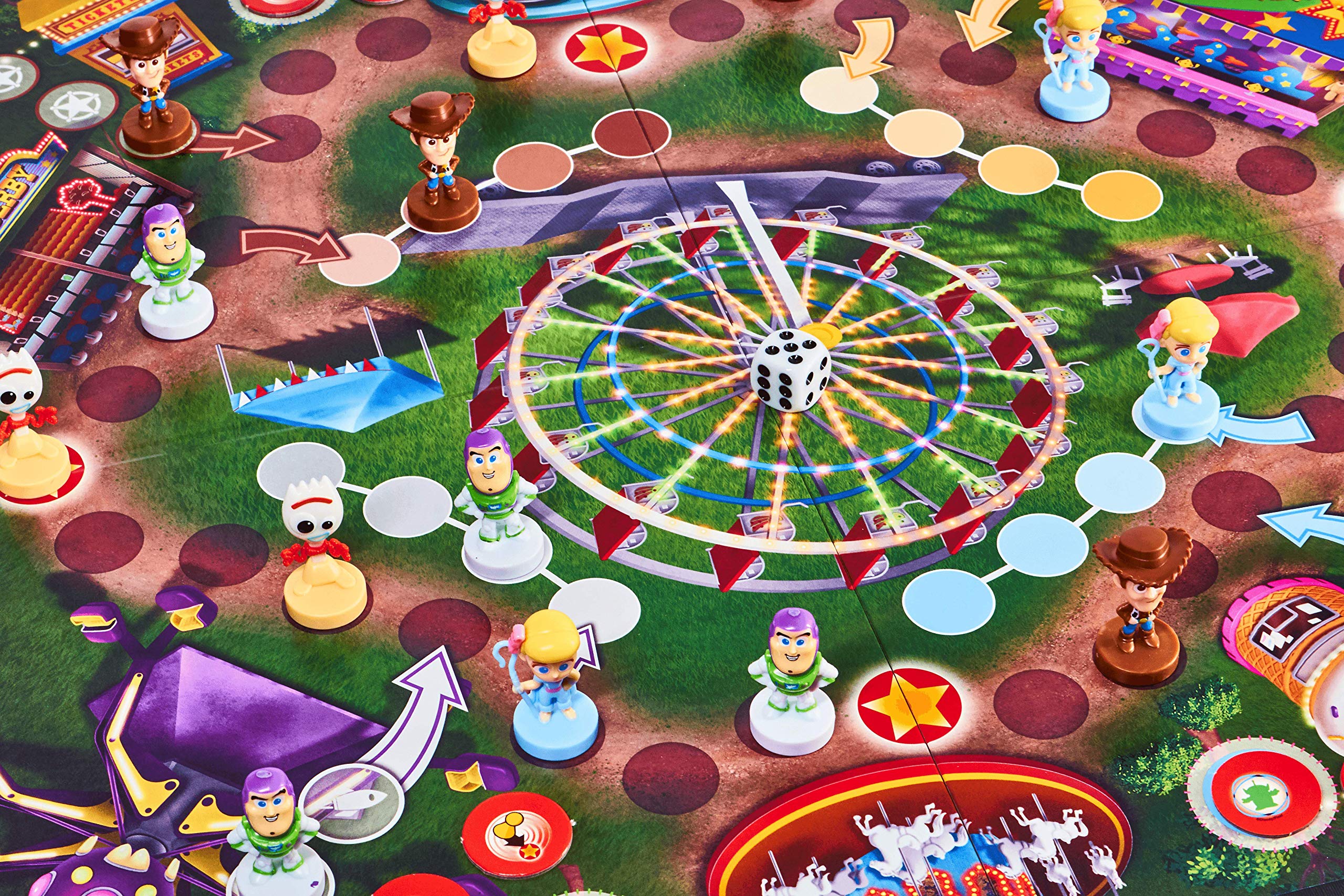 Disney Gioco da tavolo ufficiale Toy Story 4 Race Home, 16 Toy Story 4 pezzi da gioco inclusi, ottimo regalo per un massimo di 4 giocatori, età 3+