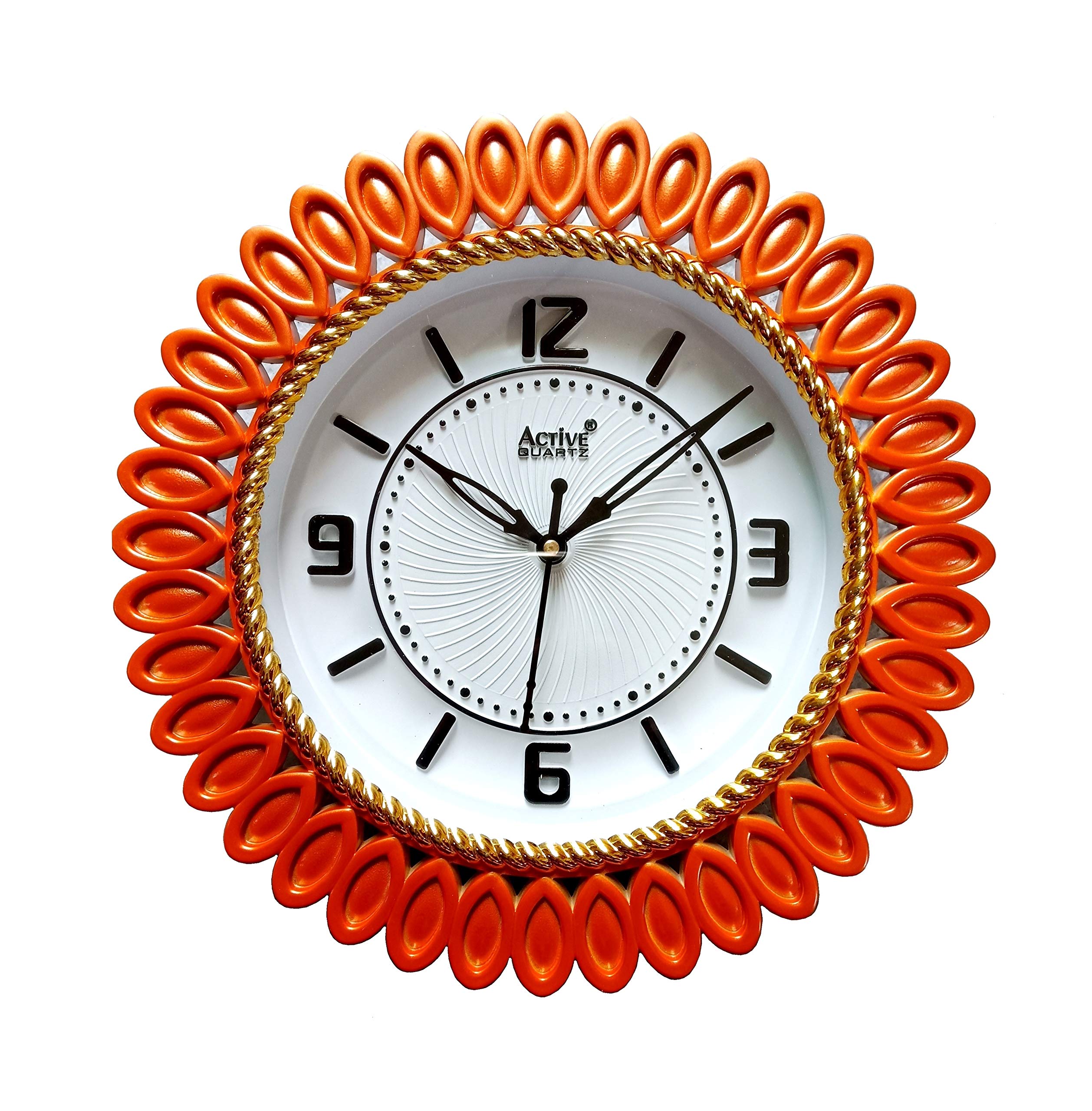 LYONIC Beautiful Royal Look Roman Numbered Big Size Sweep & Silent Wall Clock for Home,Hall,Office (35 X 35 cm Color - WoodCooper) Made in India