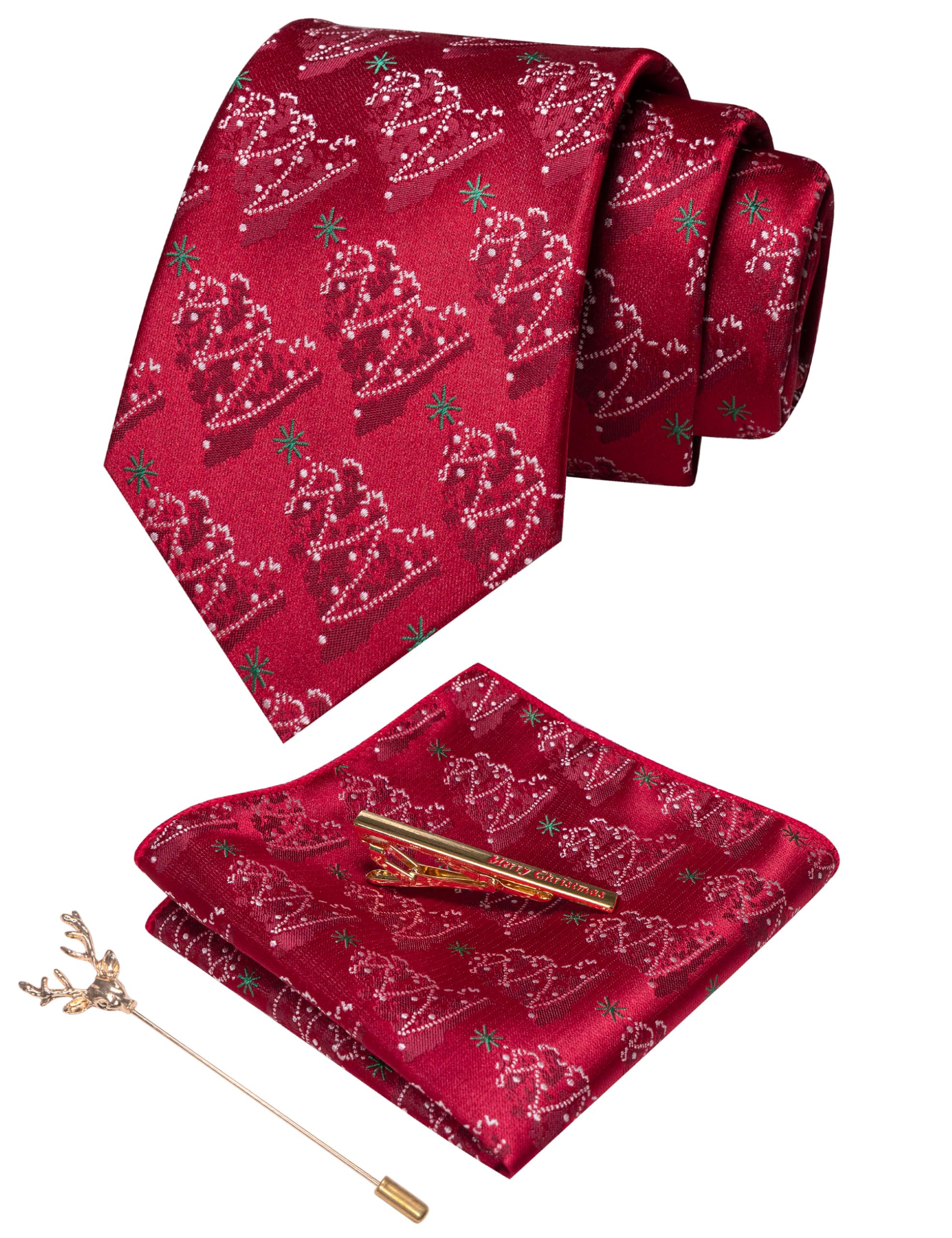 Set Papillon In Poliestere Tartan Verde/Bianco/Rosso Con Cummerbund E Fazzoletto Da Tasca - ESSENTIALS By Manuel