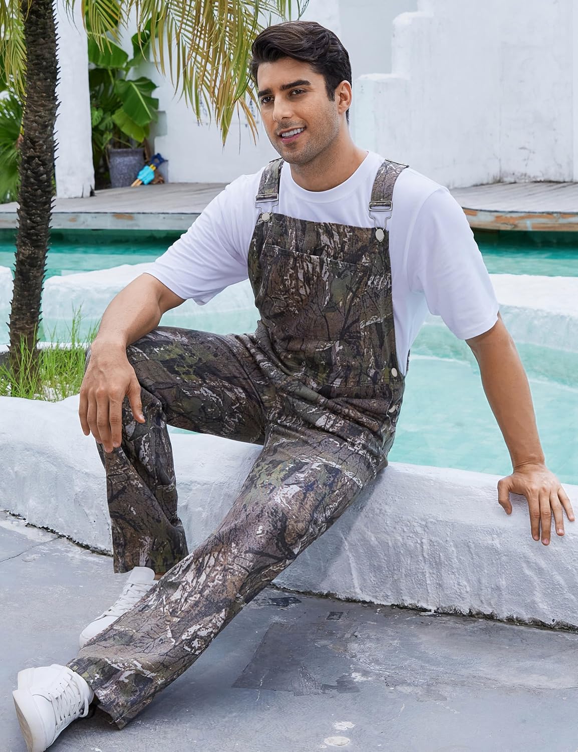 Camo Bibs Overalls for Men Adjustable Straps Work Utility Coveralls Camouflage Jumpsuit - Image 6