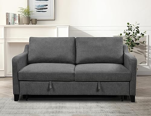 Sofá de dos plazas tapizado de gran tamaño 3 en 1 con sofá cama extraíble y almohadas, sofá y sofá de 2 plazas, sofá y sofá de 2 plazas, sofá de dos