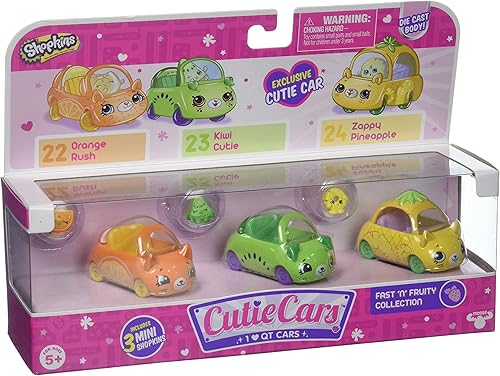 Cutie Cars Shopkins S2 paquete de 3, Fast N Fruity