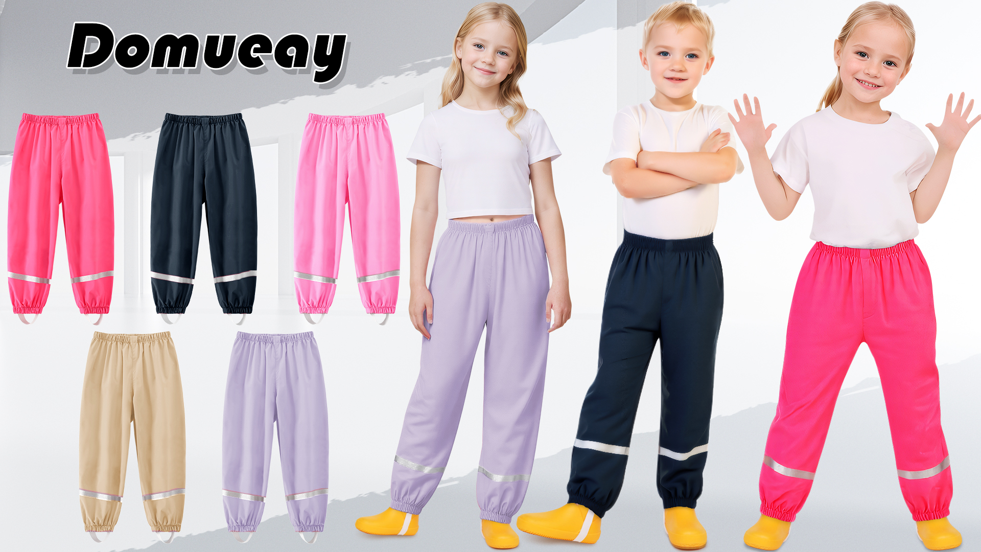 Salopette De Pluie Pour Enfants 2-7 Ans - Imperméable, Légère, Avec Bandes Réfléchissantes - 10