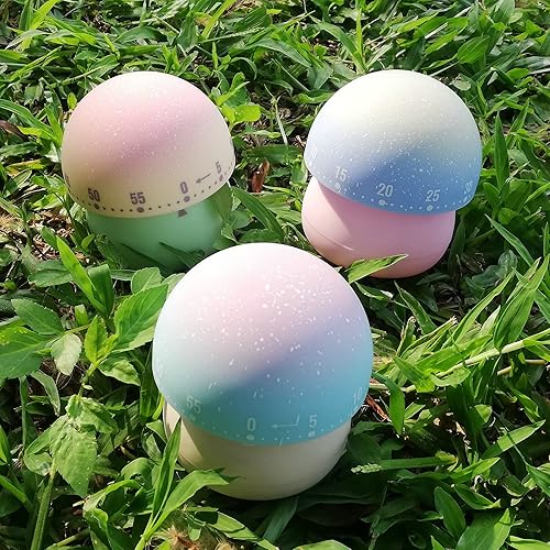 Miniatura 5 de Temporizador mecánico de cocina, bonito temporizador de hongos para niños, temporizador manual de cuenta regresiva de 60 minutos para aula, hogar,