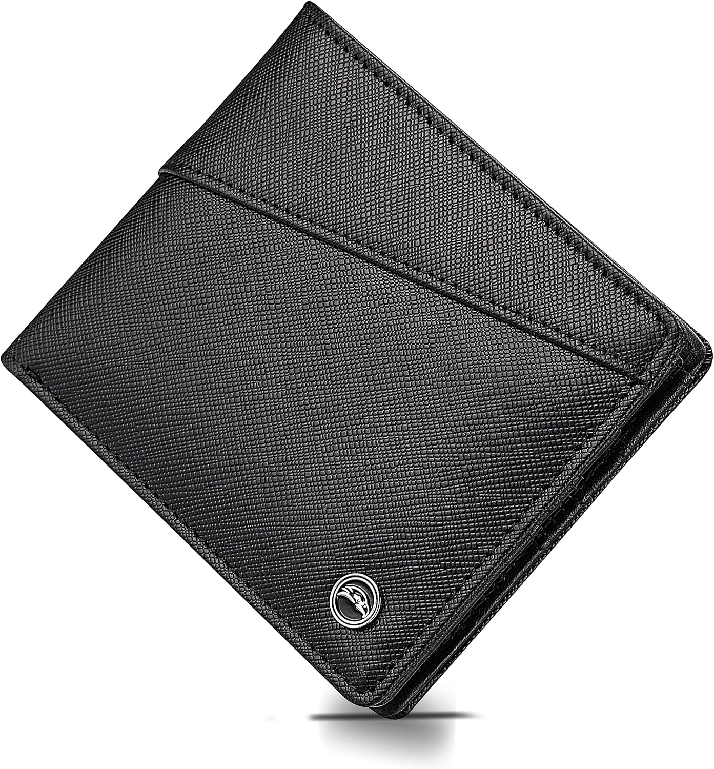 Snazzy Hawk Genuine Leather Mens Wallet, RFID Blocking Credit Card Holder, 8 Cards Slot,1 Banknote Pocket