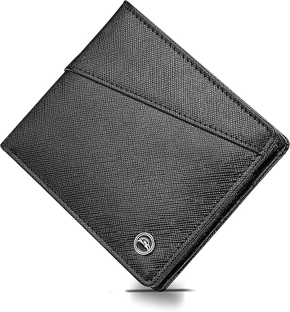 Snazzy Hawk Mens Wallet - Genuine Calf Leather, RFID Blocking - 8 Slots for Credit Card & Business Cards Holder - Slim Bifold, Minimalist & Lightweight Travel Wallets with Money Pocket - Gifts for Men