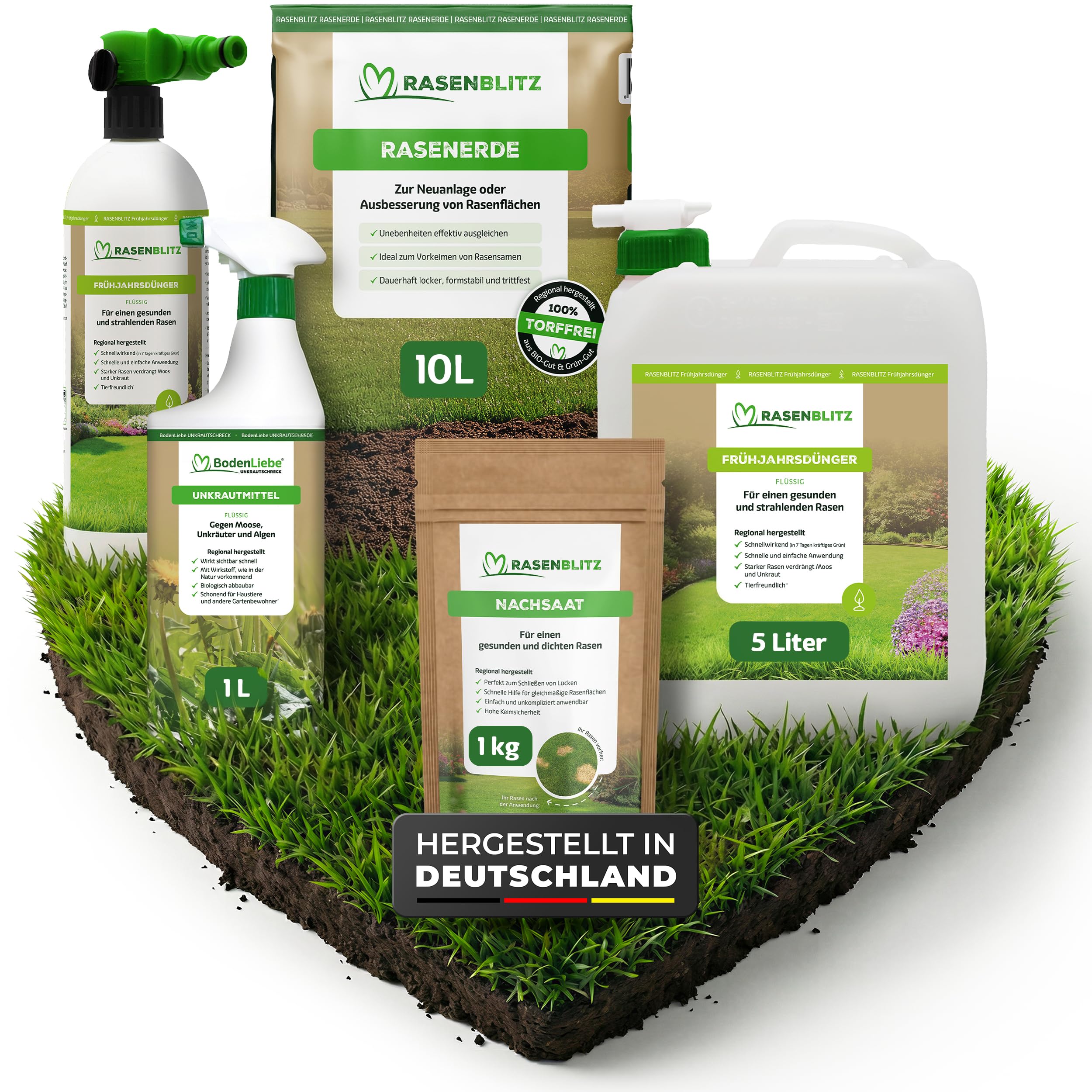 RASENBLITZ Frühjahrsdünger flüssig Set 5 L Rasendünger