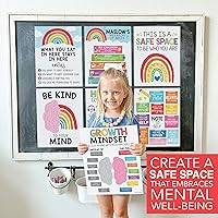 Vista 4 de 9 pósteres de salud mental para el aula, 11 x 14 pulgadas, decoración de oficina de consejero escolar, póster de mentalidad de poder y crecimiento