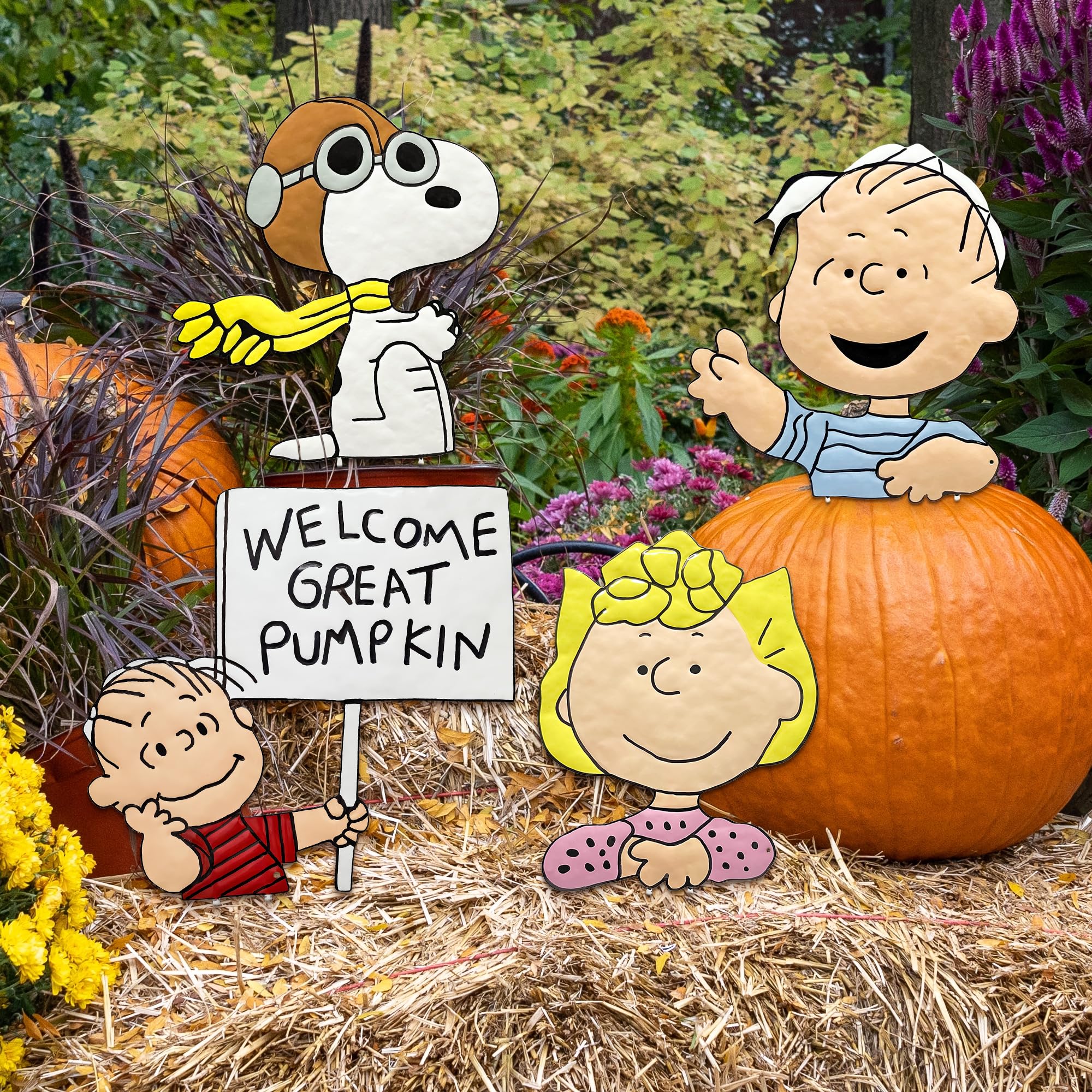 Amazon.com: PRODUCTWORKS Peanuts Pumkin Press-in Icon Metal Stake