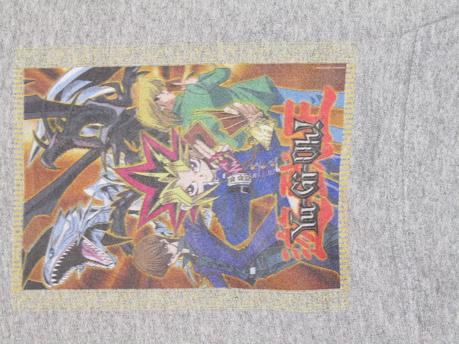 Yu-Gi-Oh Main Characters and Monsters Youth Athletic Gray Graphic Hoodie