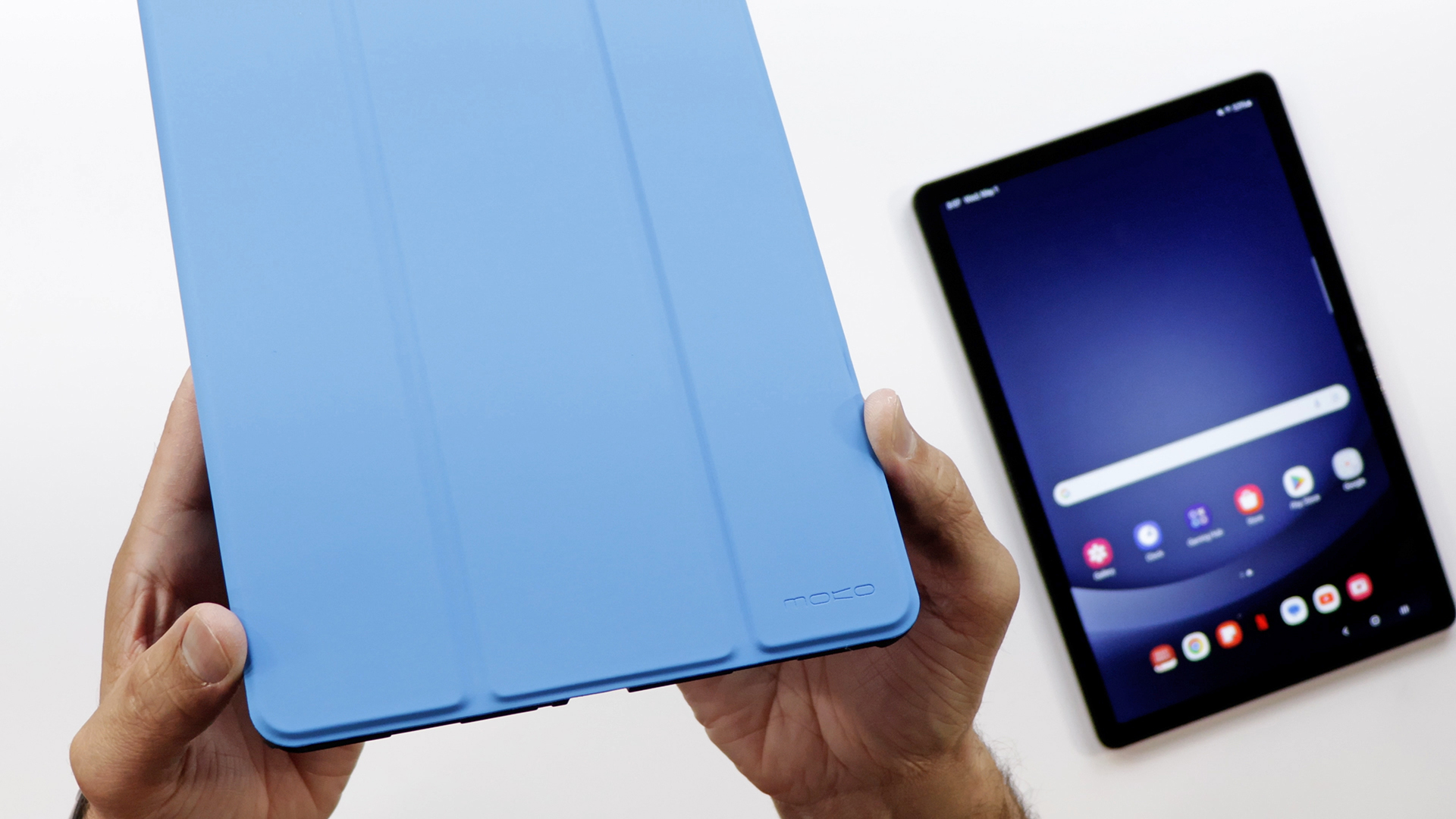 Watch Galaxy Tab A9 Plus MoKo Slim Trifold Smart Cover on Amazon Live