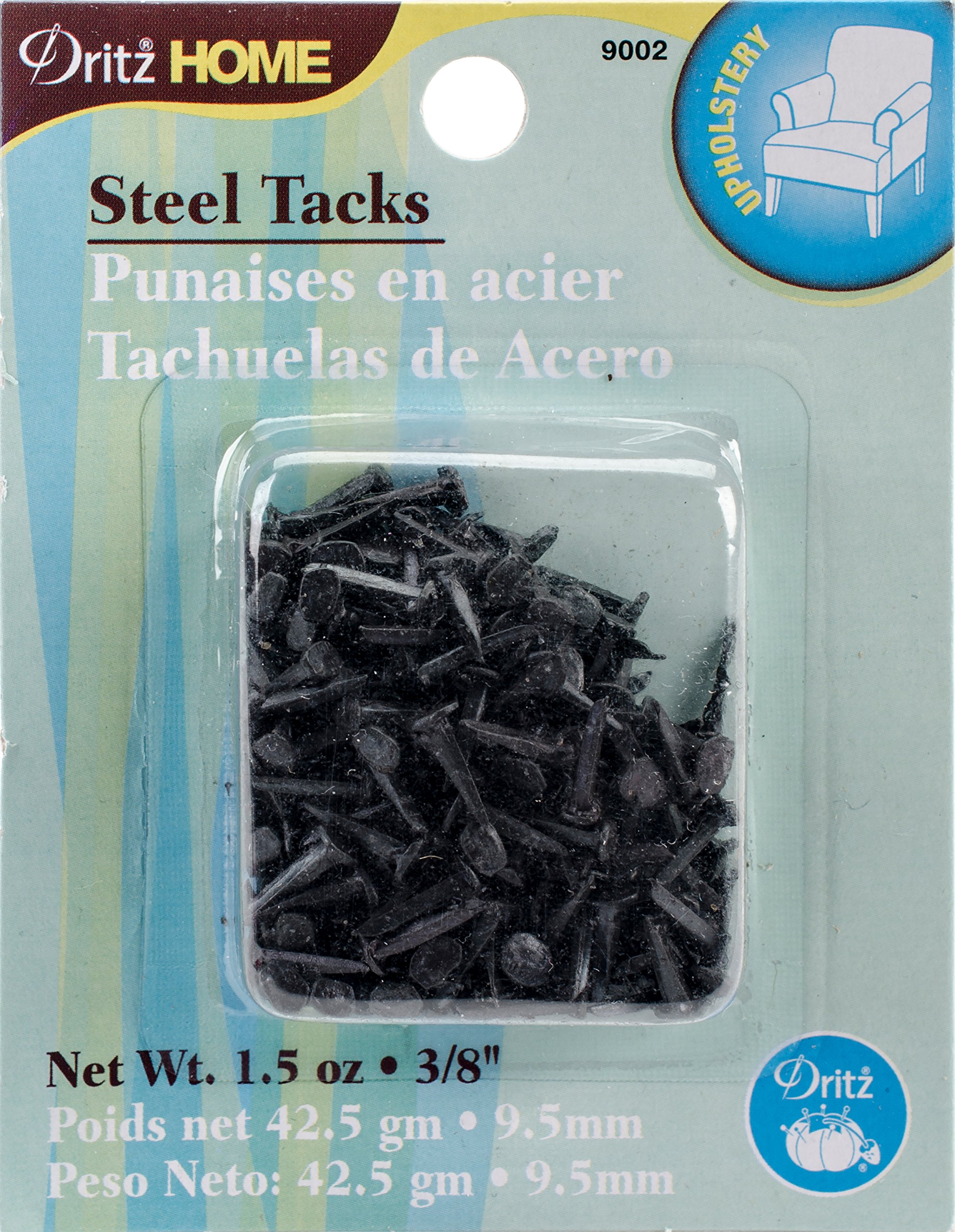 Dritz Home 9002 Upholstery Tacks, #3 - (3/8-Inch), Black (1.5-Ounce)