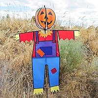 Vista 2 de In the Breeze 2485 — Espantapájaros Calabaza Bola de tierra Spinner — Otoño Halloween Decoración Patio Wind Spinner